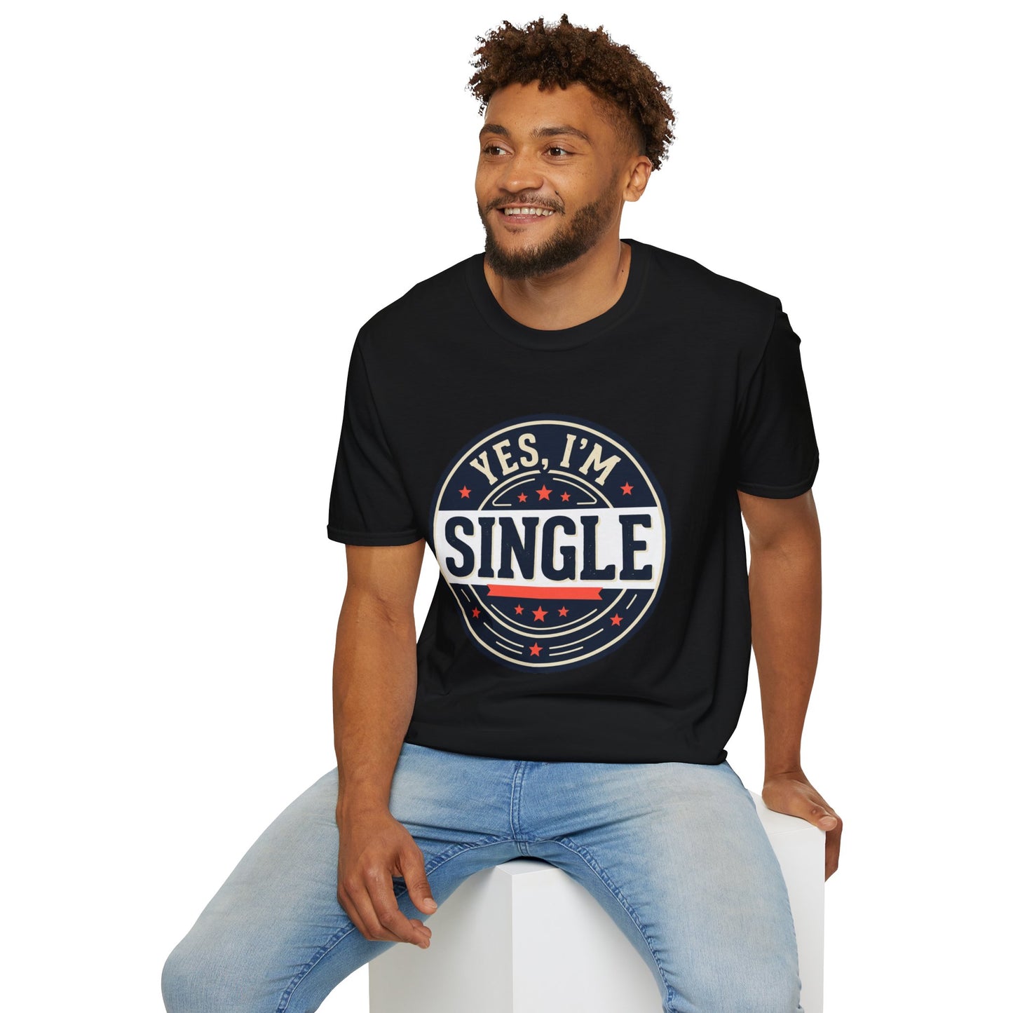 "Yes, I’m Single" Graphic Tee - Single Badge T-Shirt