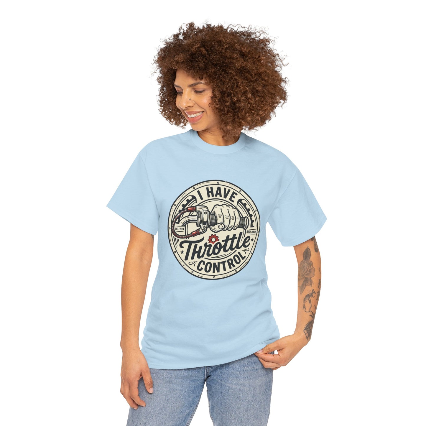 Throttle Control T-Shirt — "I Have Throttle Control" Vintage Motorcycle Tee