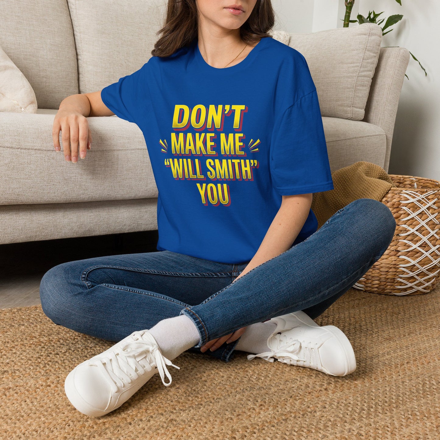 Don't Make Me "Will Smith" T-Shirt — Bold Yellow Graphic Tee