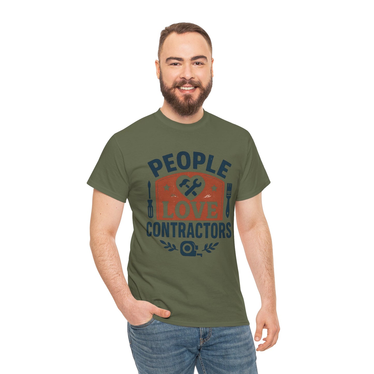 Contractor T-Shirt – "People Love Contractors" Graphic Tee Printify