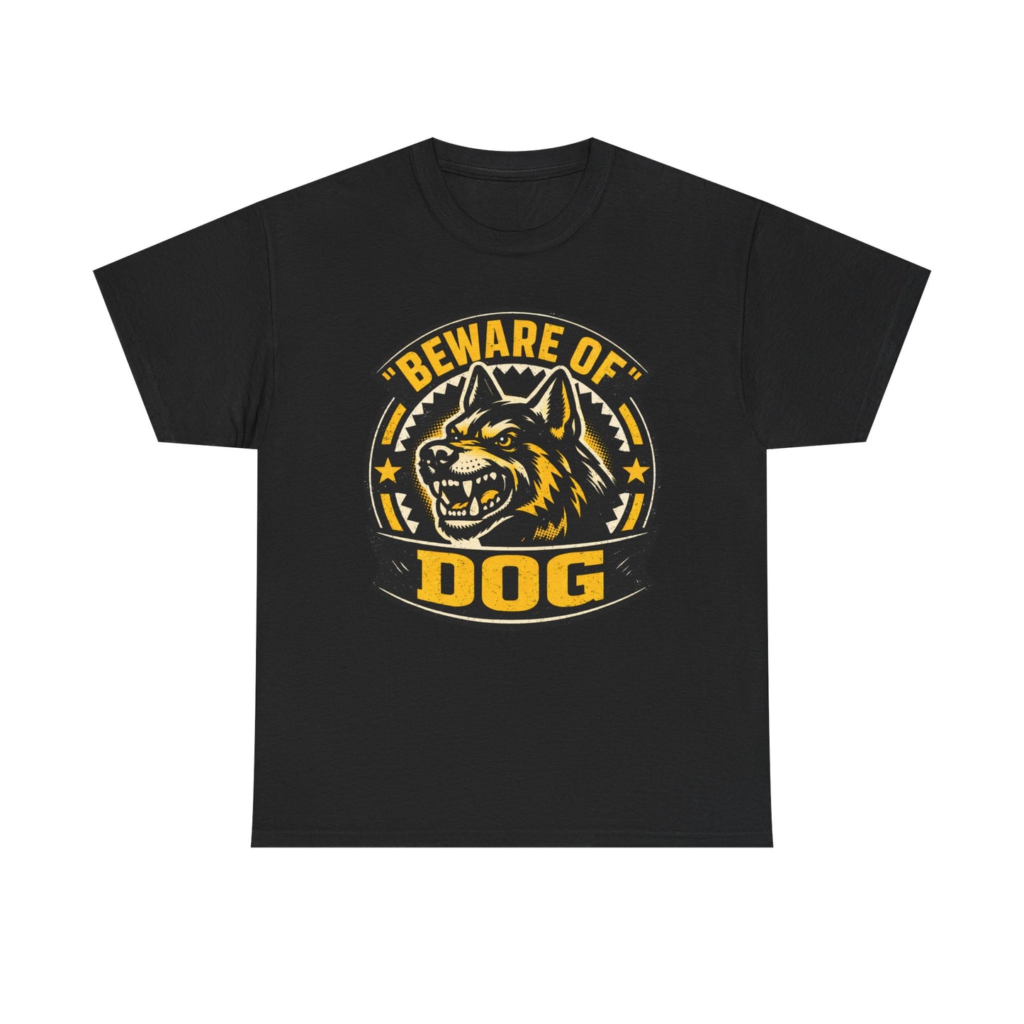 Beware of Dog T-Shirt — Retro Aggressive Dog Warning Graphic Tee Printify
