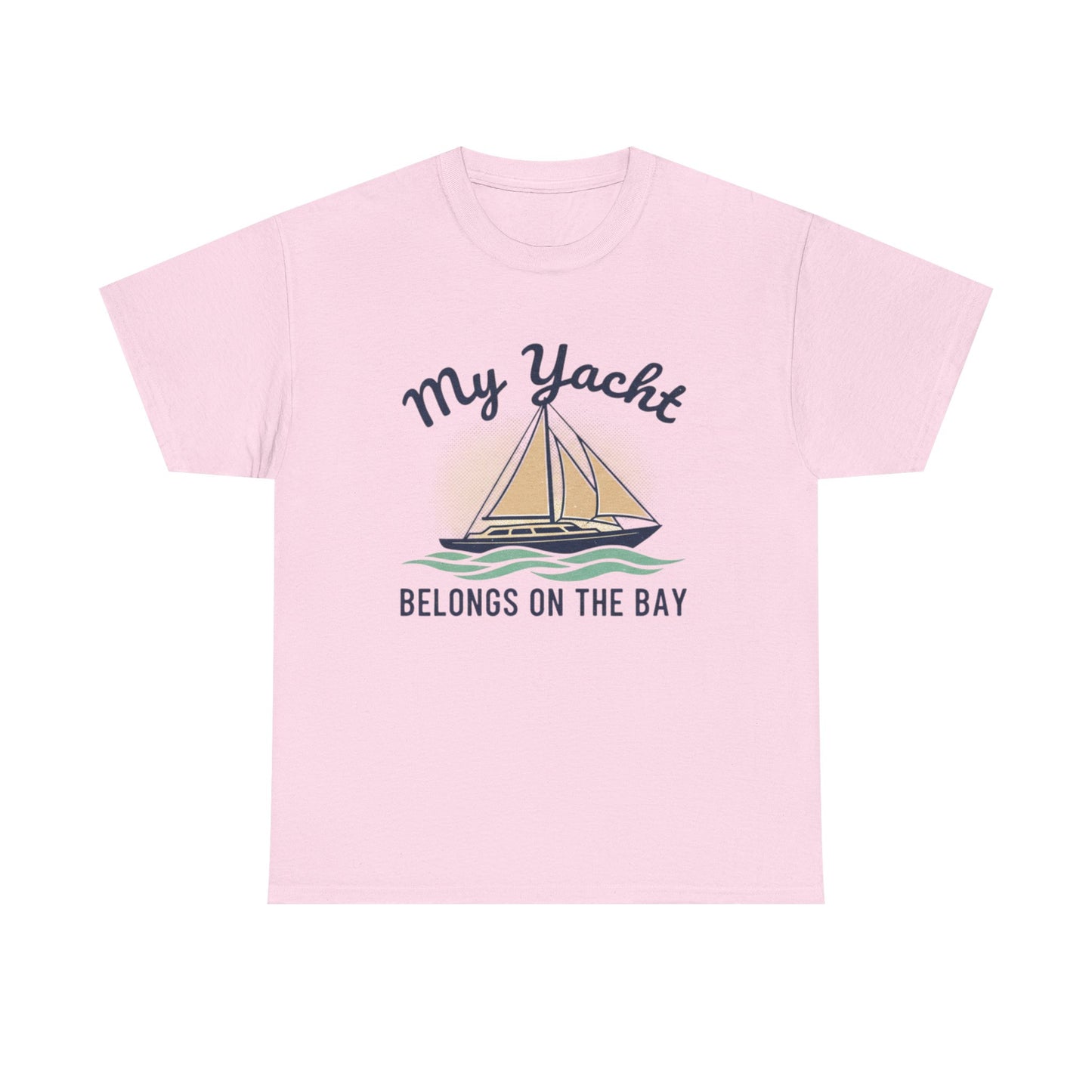 Sailboat Graphic Tee - "My Yacht Belongs on the Bay" Casual Nautical T-Shirt
