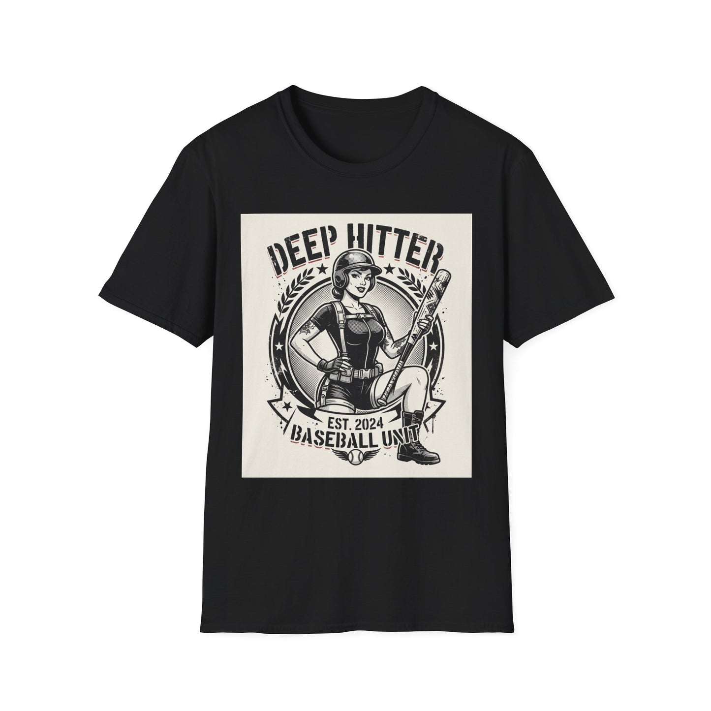 Deep Hitter Baseball Tee — Vintage Softball Graphic Shirt