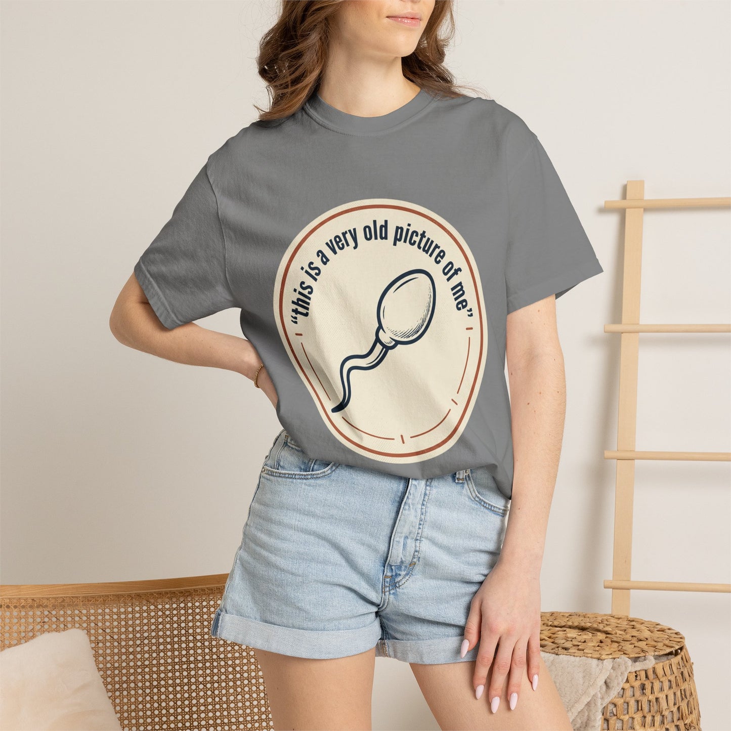 Vintage Sperm Graphic T-Shirt — "this is a very old picture of me"