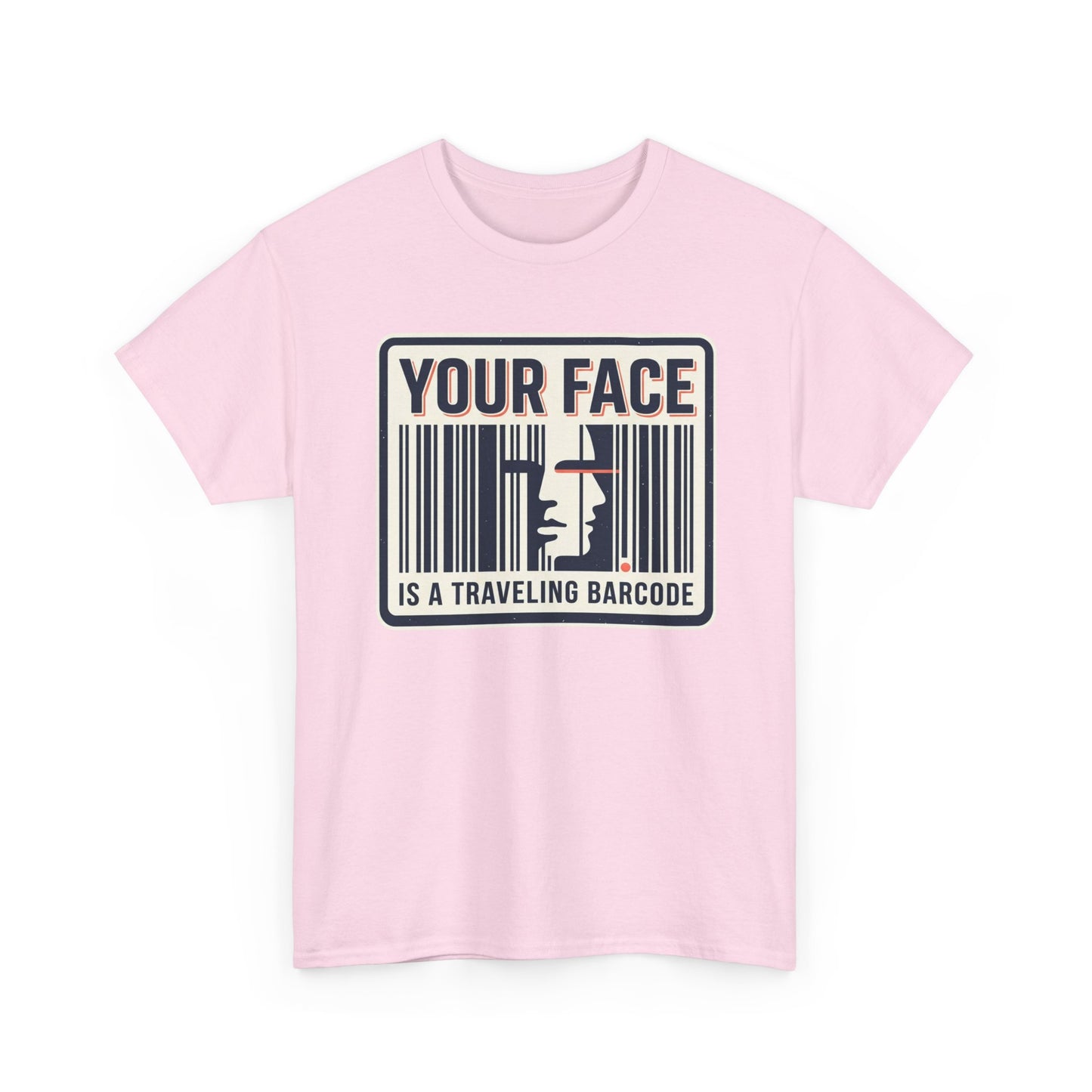 "Your Face Is a Traveling Barcode" Graphic Tee