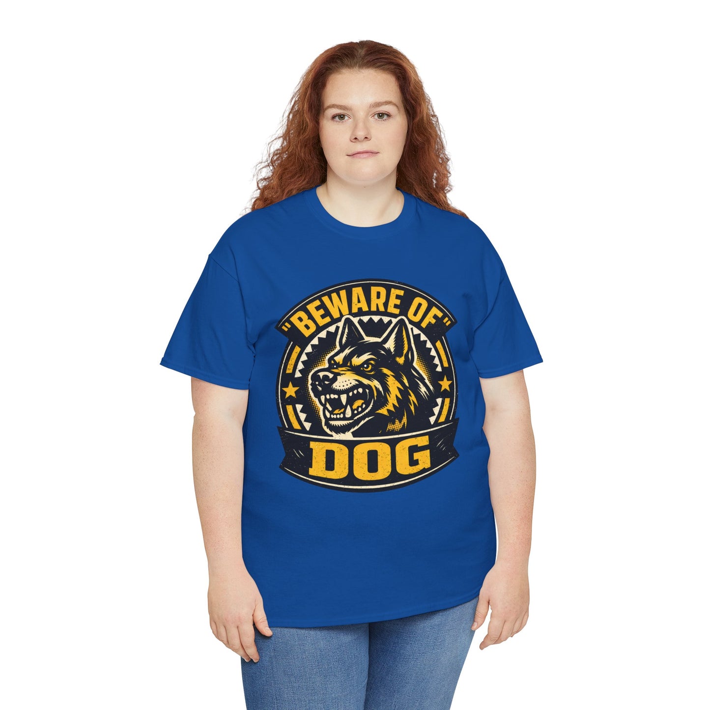 Beware of Dog T-Shirt — Retro Aggressive Dog Warning Graphic Tee Printify