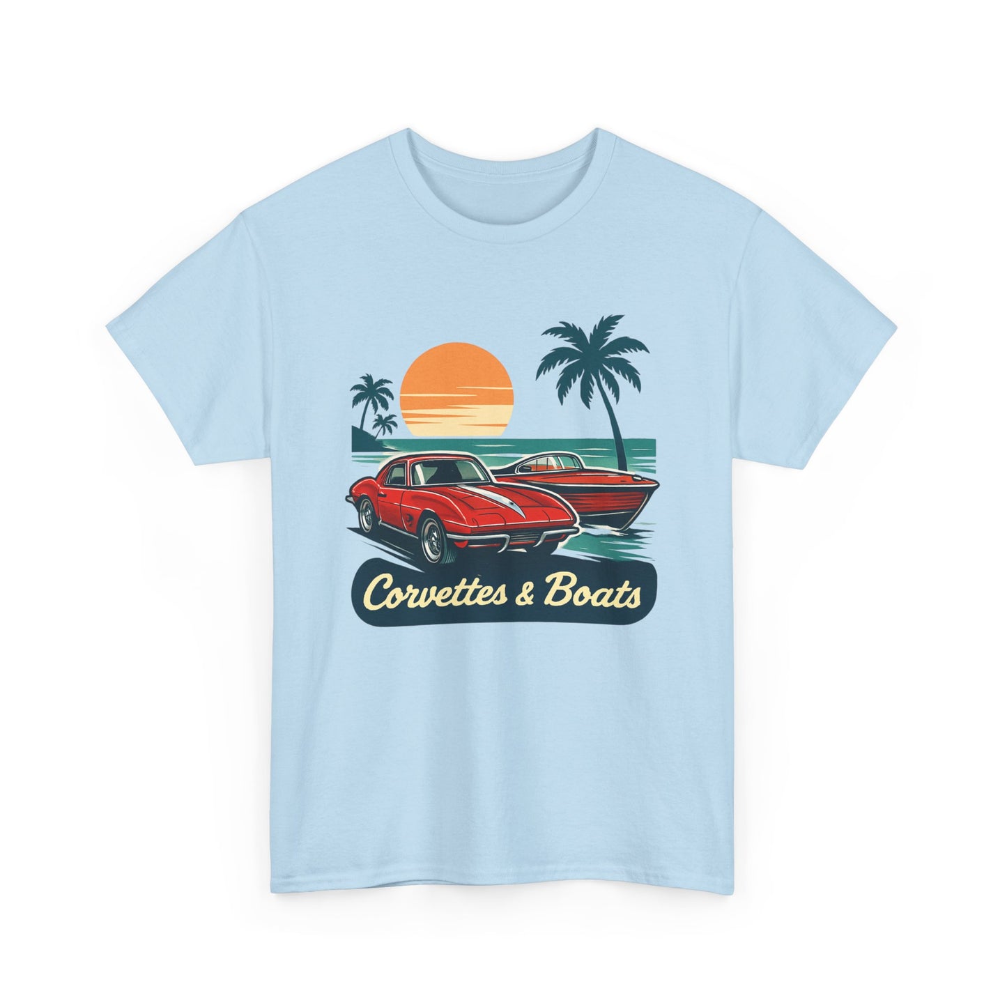 Corvettes & Boats Retro Sunset T‑Shirt