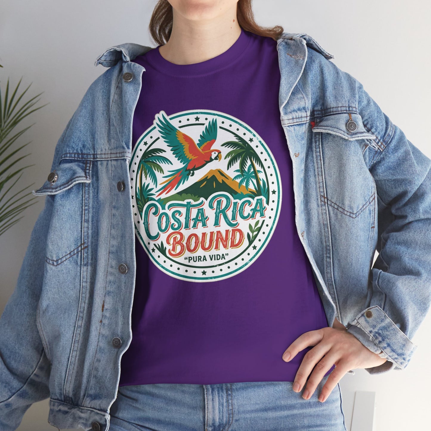 Costa Rica Bound T-Shirt — Tropical Parrot Travel Tee Printify