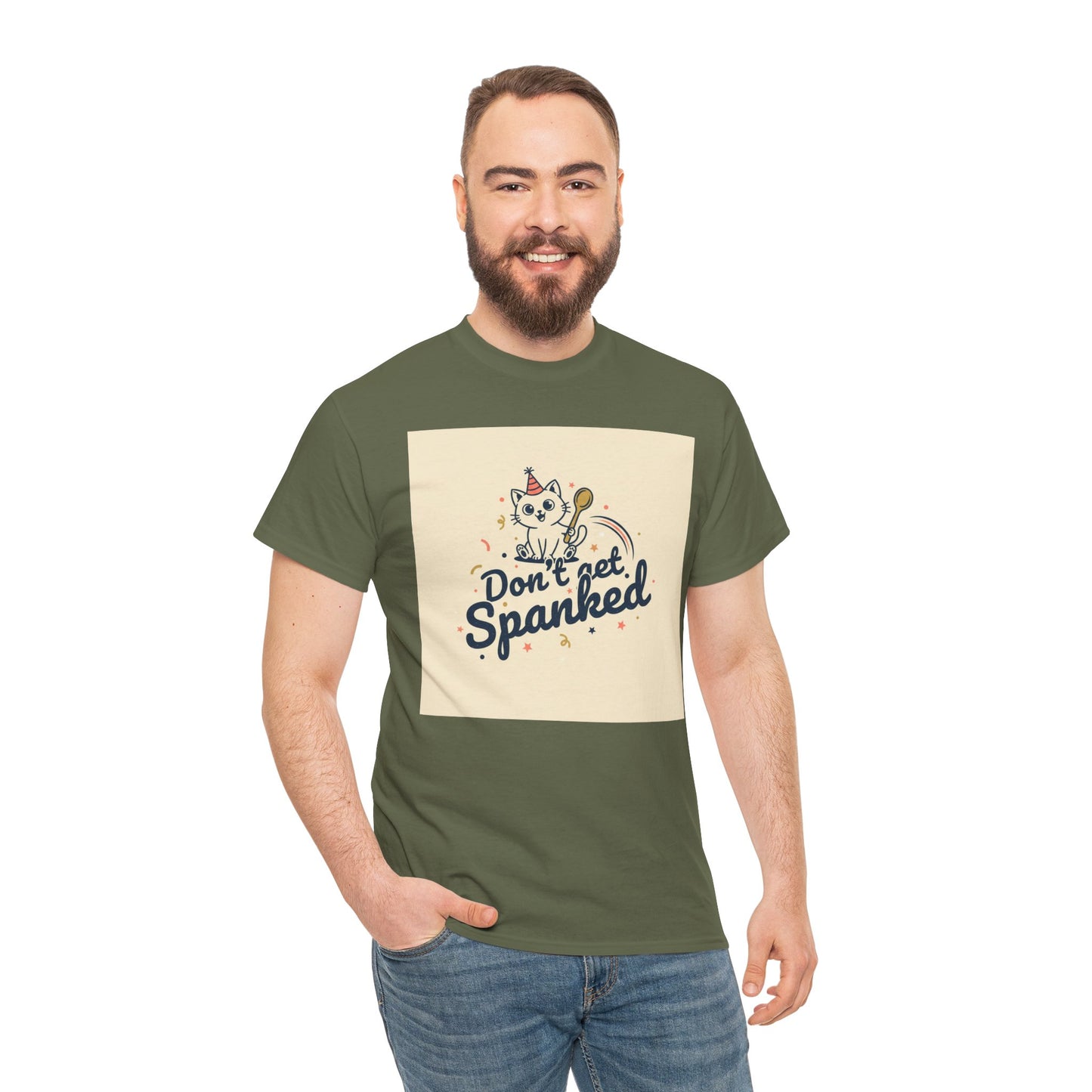 Don’t Get Spanked Cat Tee — Cute Retro Kitten Graphic T-Shirt Printify