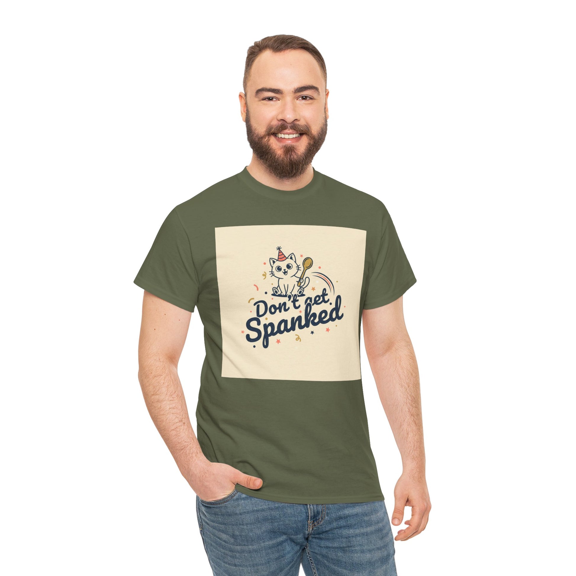 Don’t Get Spanked Cat Tee — Cute Retro Kitten Graphic T-Shirt Printify
