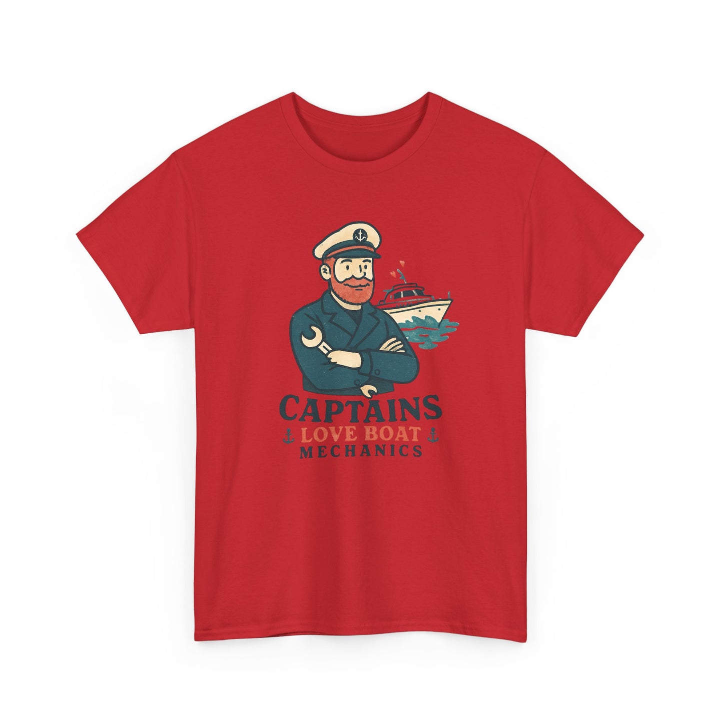 Captain Mechanics T‑Shirt — "Captains Love Boat Mechanics" Nautical Crew Tee