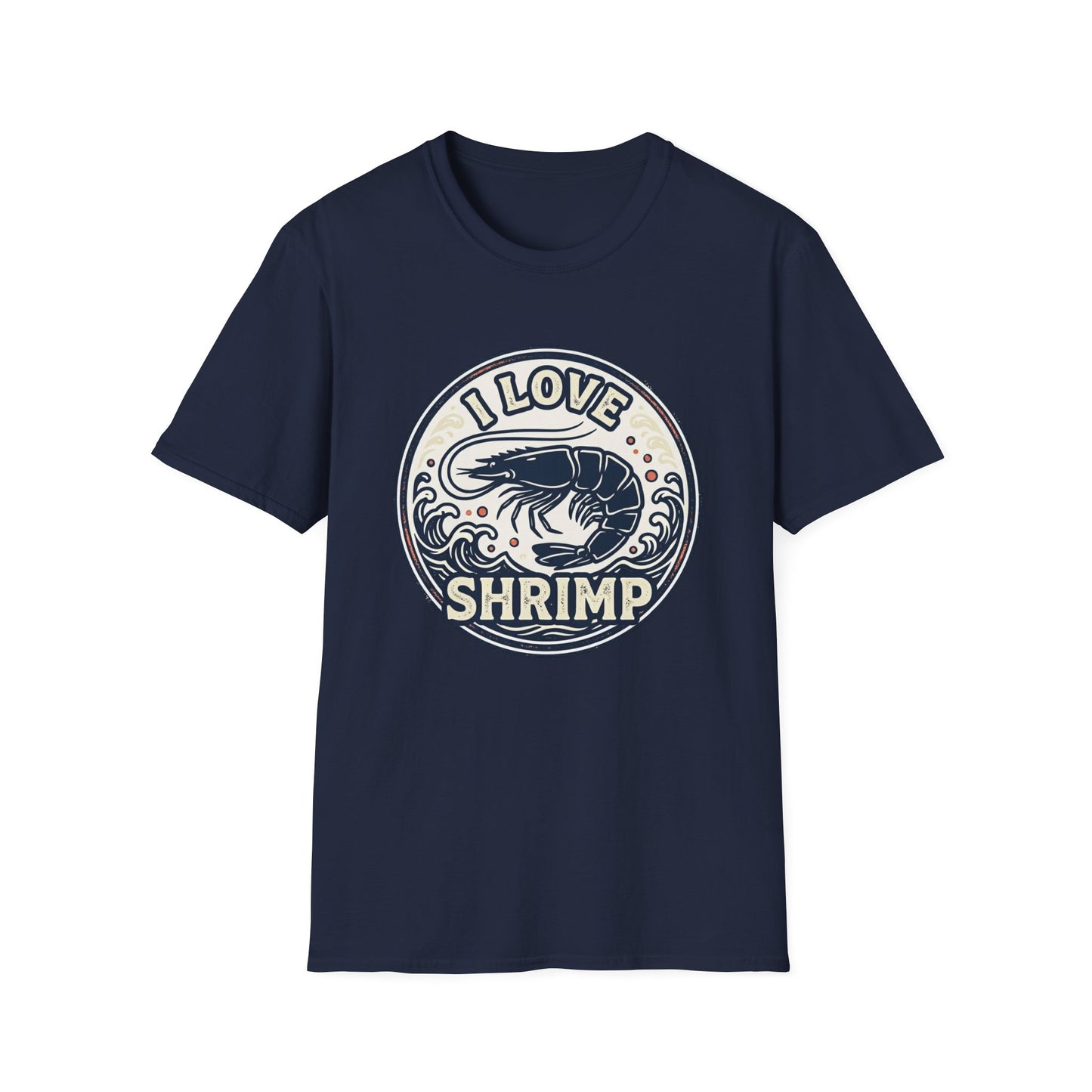 I Love Shrimp T-Shirt — Retro Seafood Crew Tee