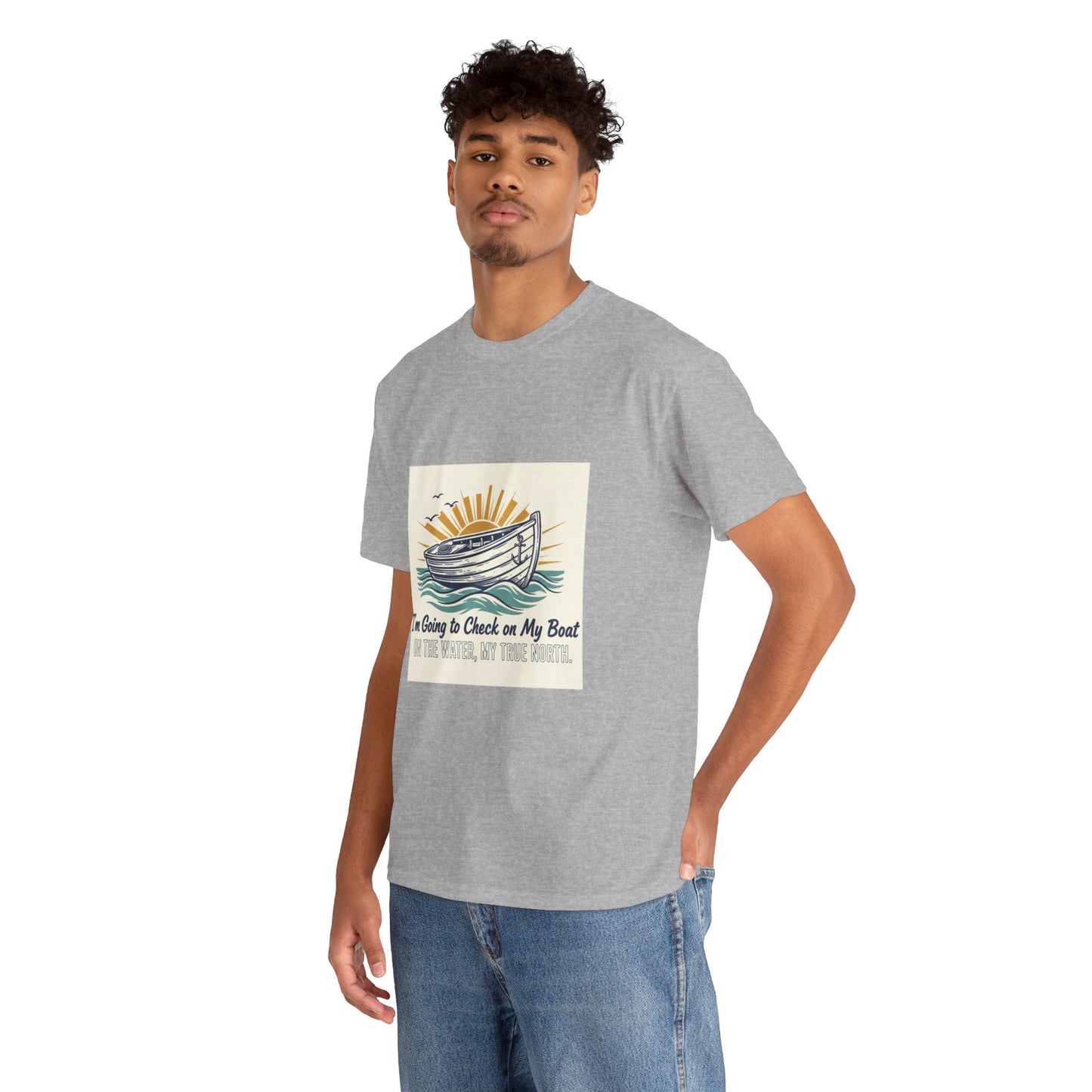 Boat T-Shirt — "I'm Going to Check on My Boat" Vintage Nautical Tee