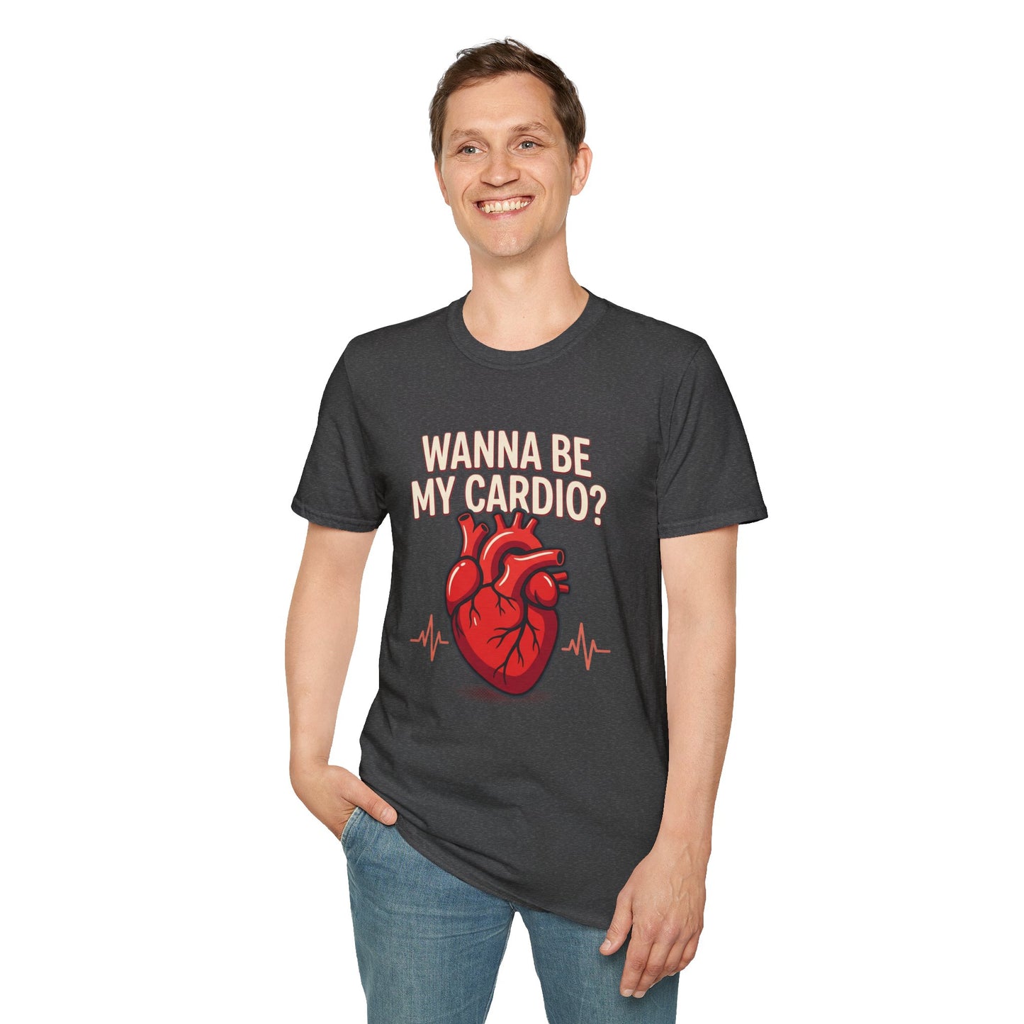Wanna Be My Cardio? T-Shirt — Cute Anatomical Heart Graphic Tee
