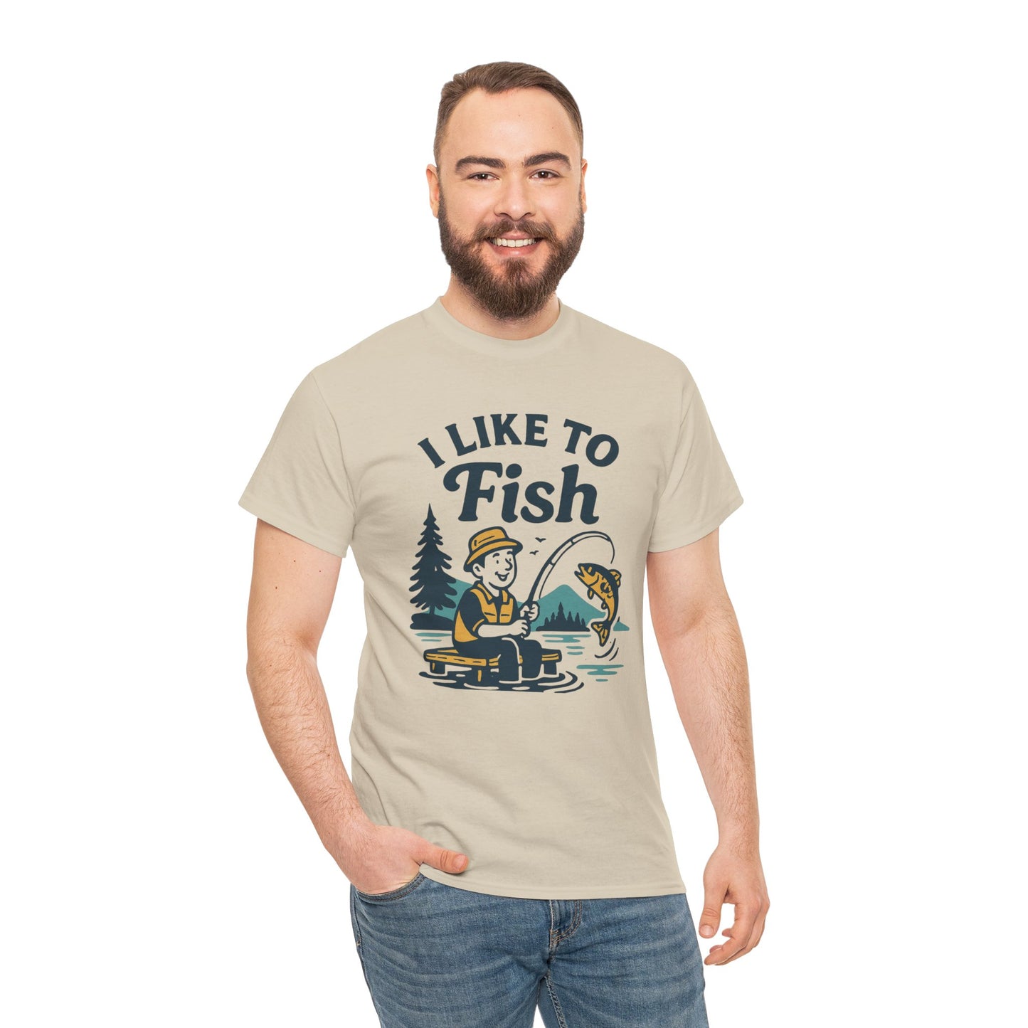 Fishing T-Shirt — "I Like to Fish" Vintage Outdoors Tee