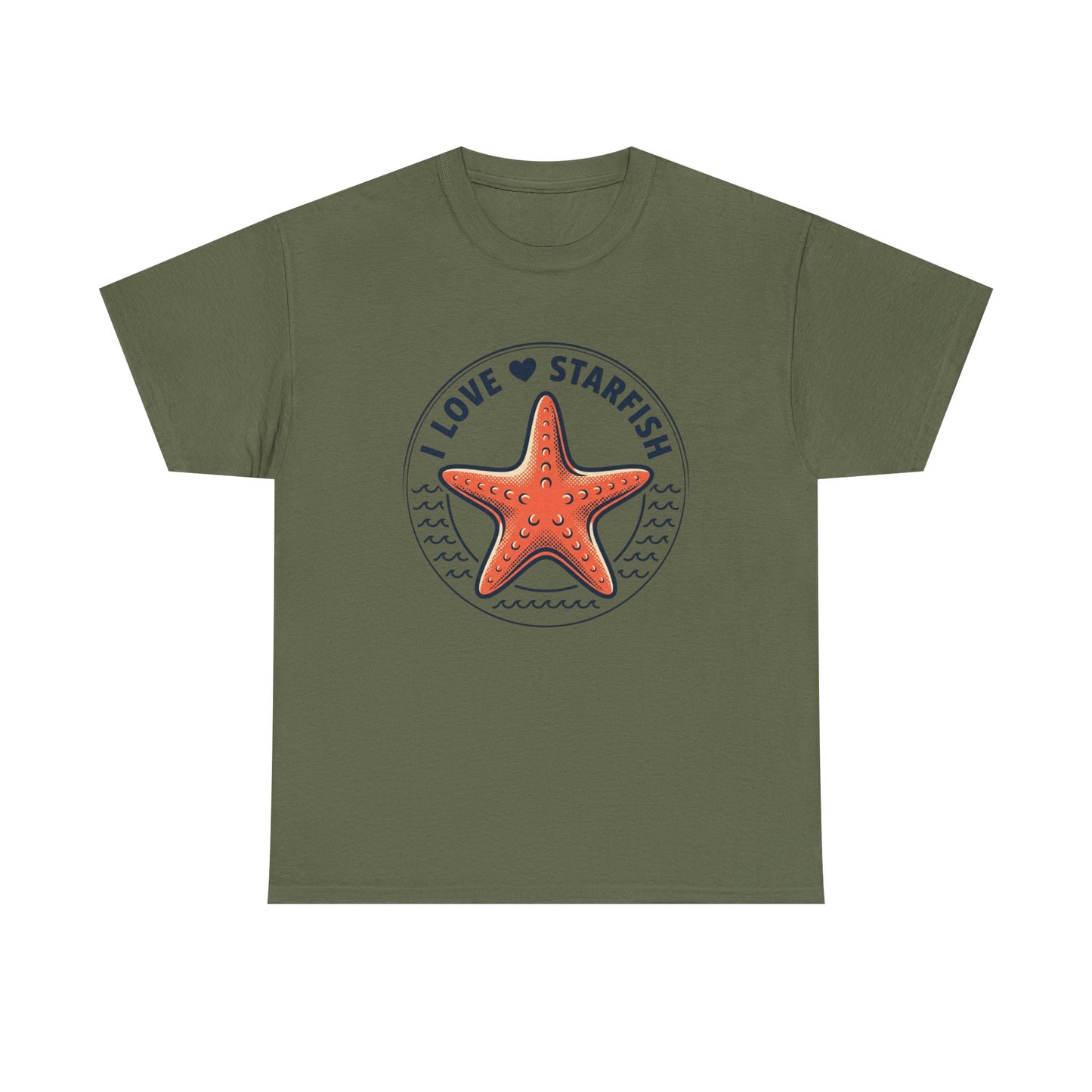 Starfish Tee — "I Love Starfish" Beach Graphic T-Shirt