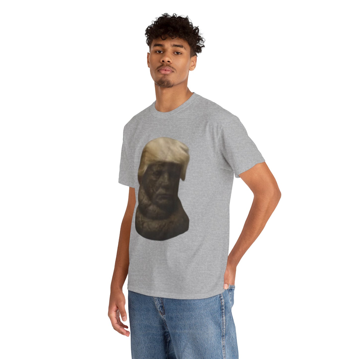 Graphic Tee — Bronze Bust Illustration T‑Shirt