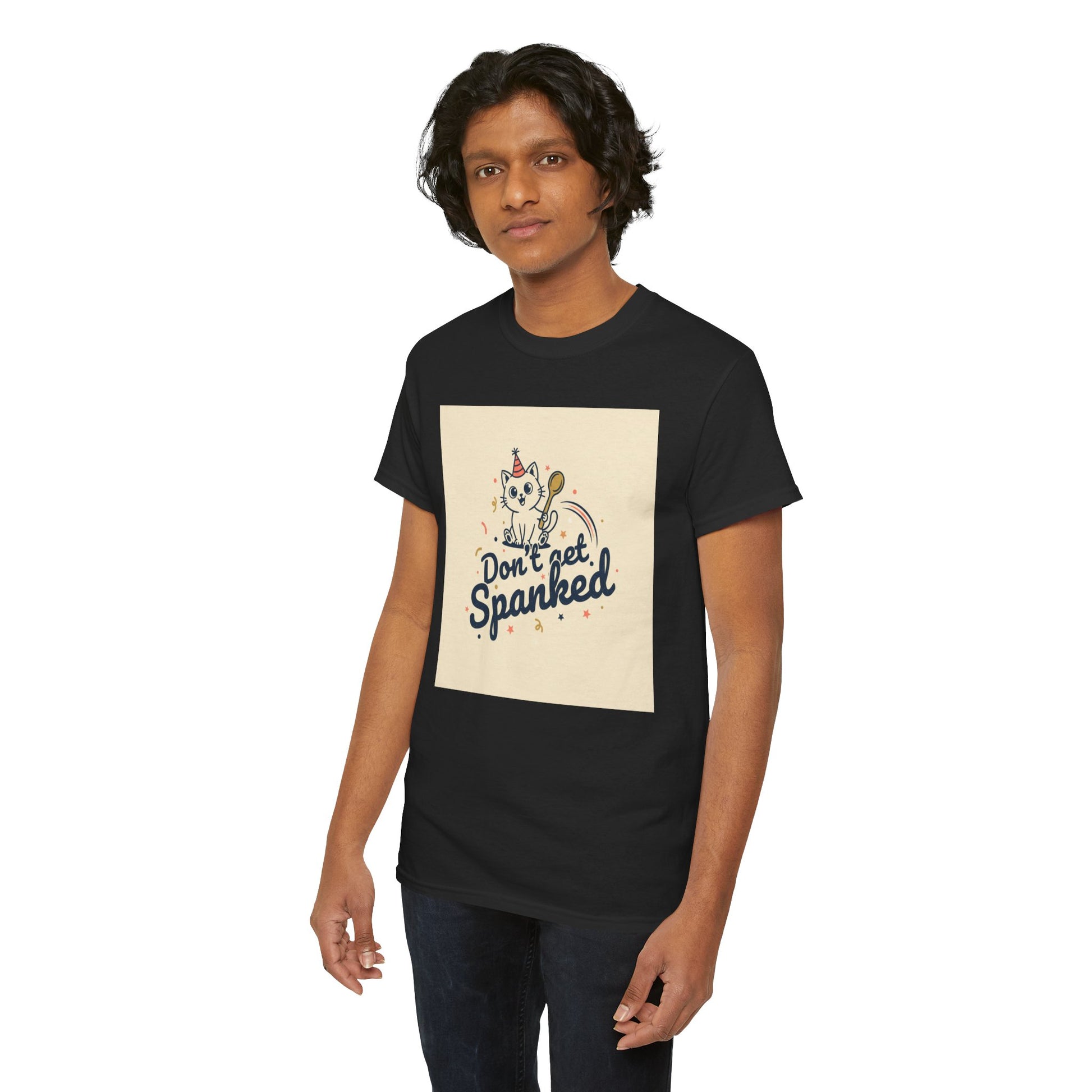 Don’t Get Spanked Cat Tee — Cute Retro Kitten Graphic T-Shirt Printify