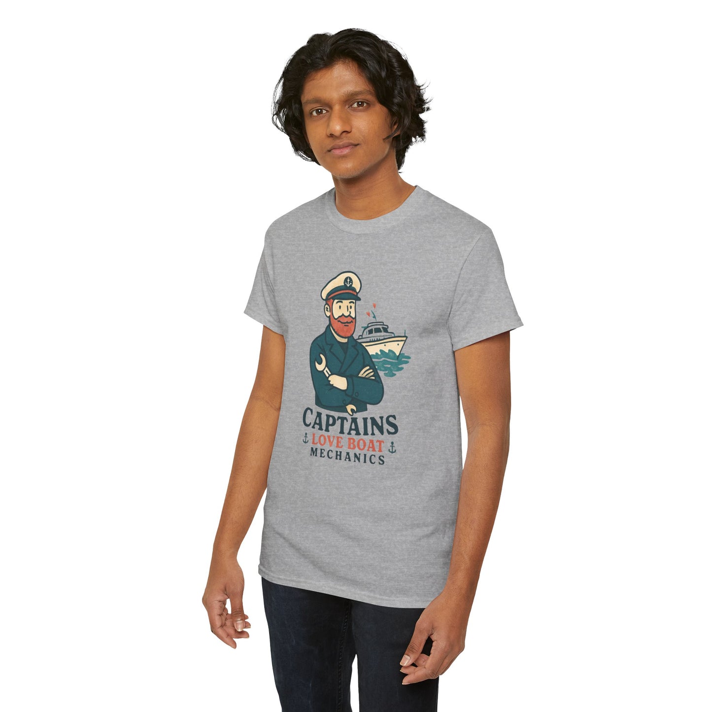 Captain Mechanics T‑Shirt — "Captains Love Boat Mechanics" Nautical Crew Tee