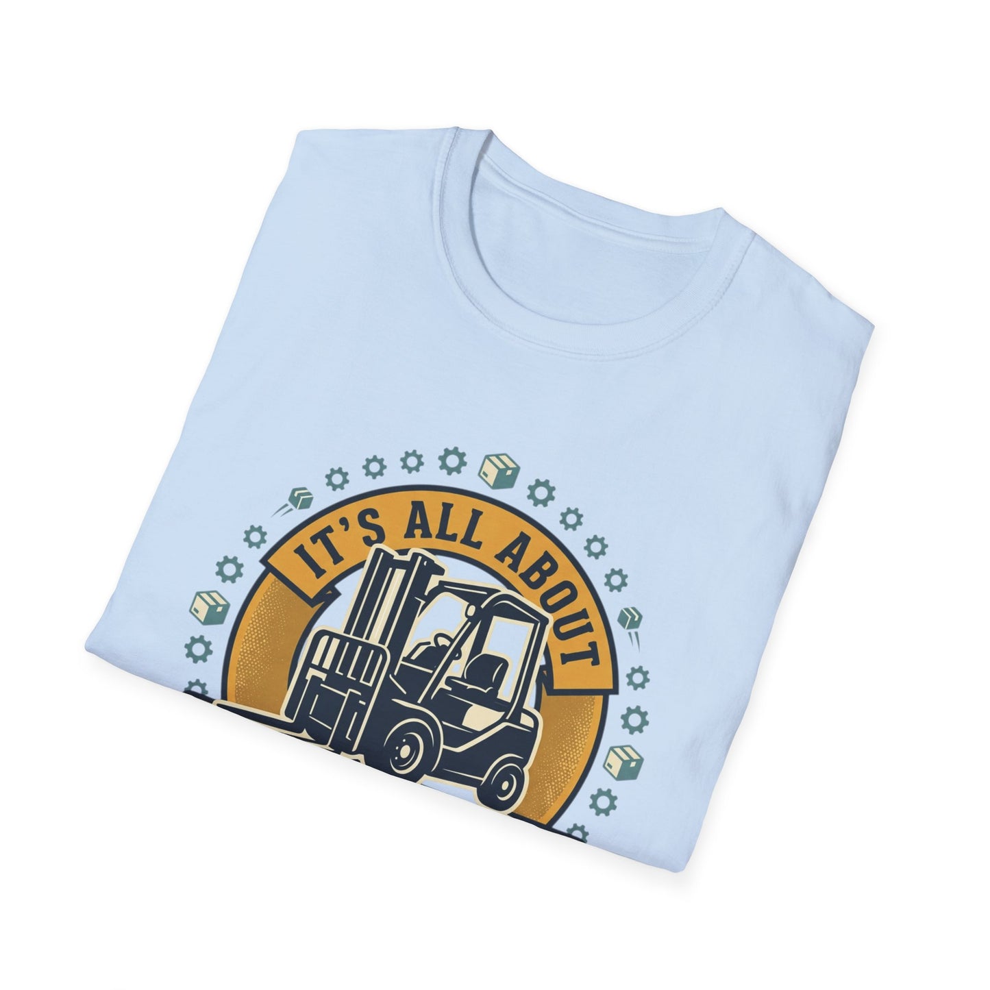 Moving Company T-Shirt — "It's All About Moving Units" Forklift Logo