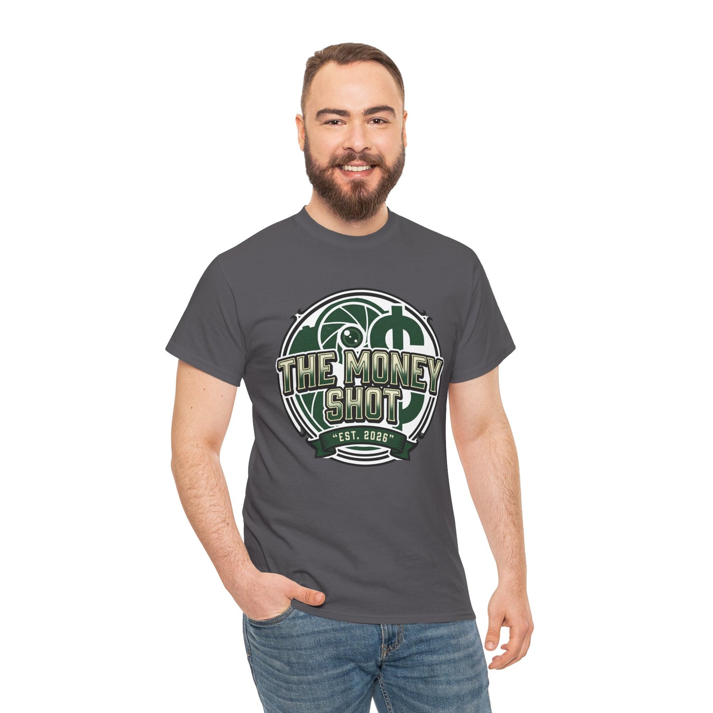 The Money Shot Graphic Tee — Retro Dollar Logo T-Shirt