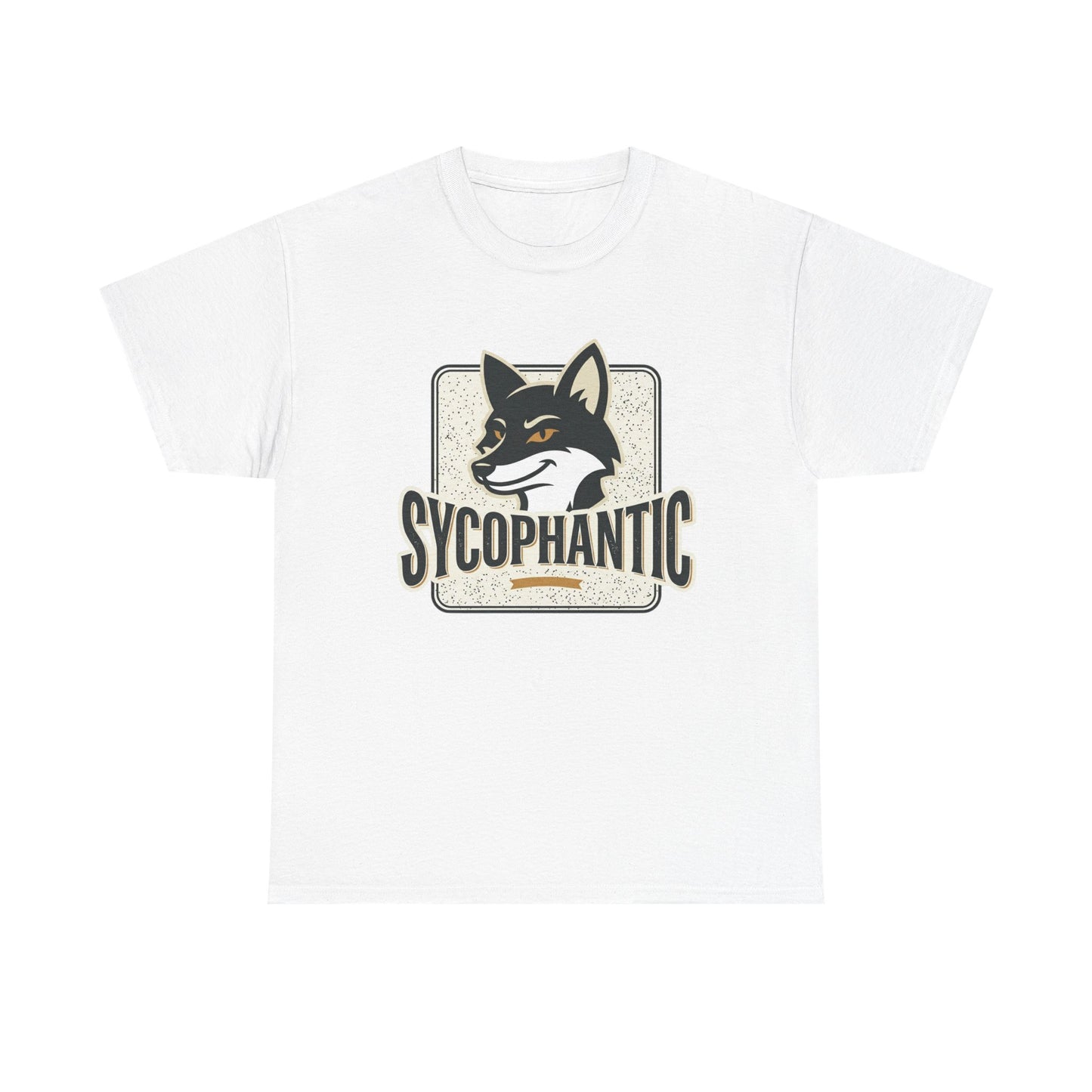 Sycophantic Fox Graphic Tee — Retro Animal Logo T-Shirt