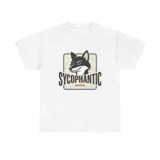 Sycophantic Fox Graphic Tee — Retro Animal Logo T-Shirt