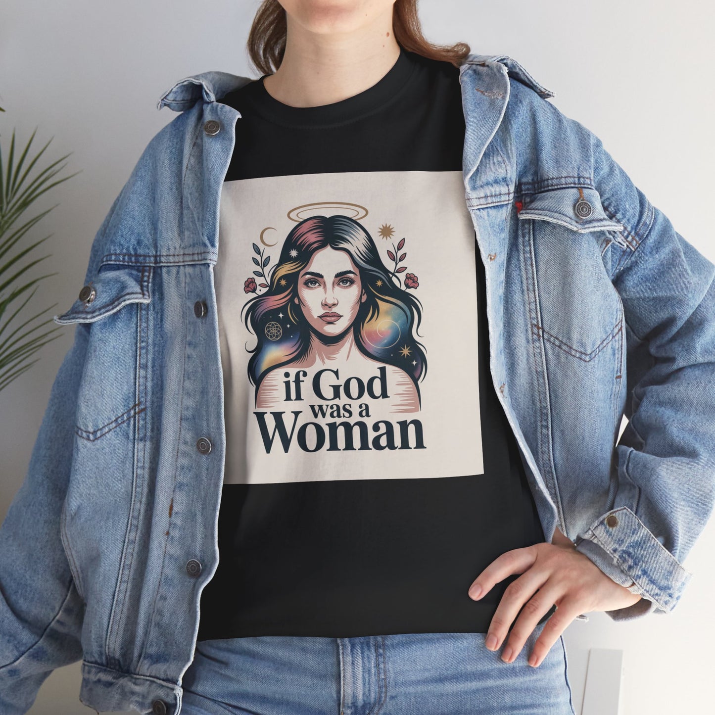 If God Was a Woman T-Shirt — Feminist Retro Portrait Tee