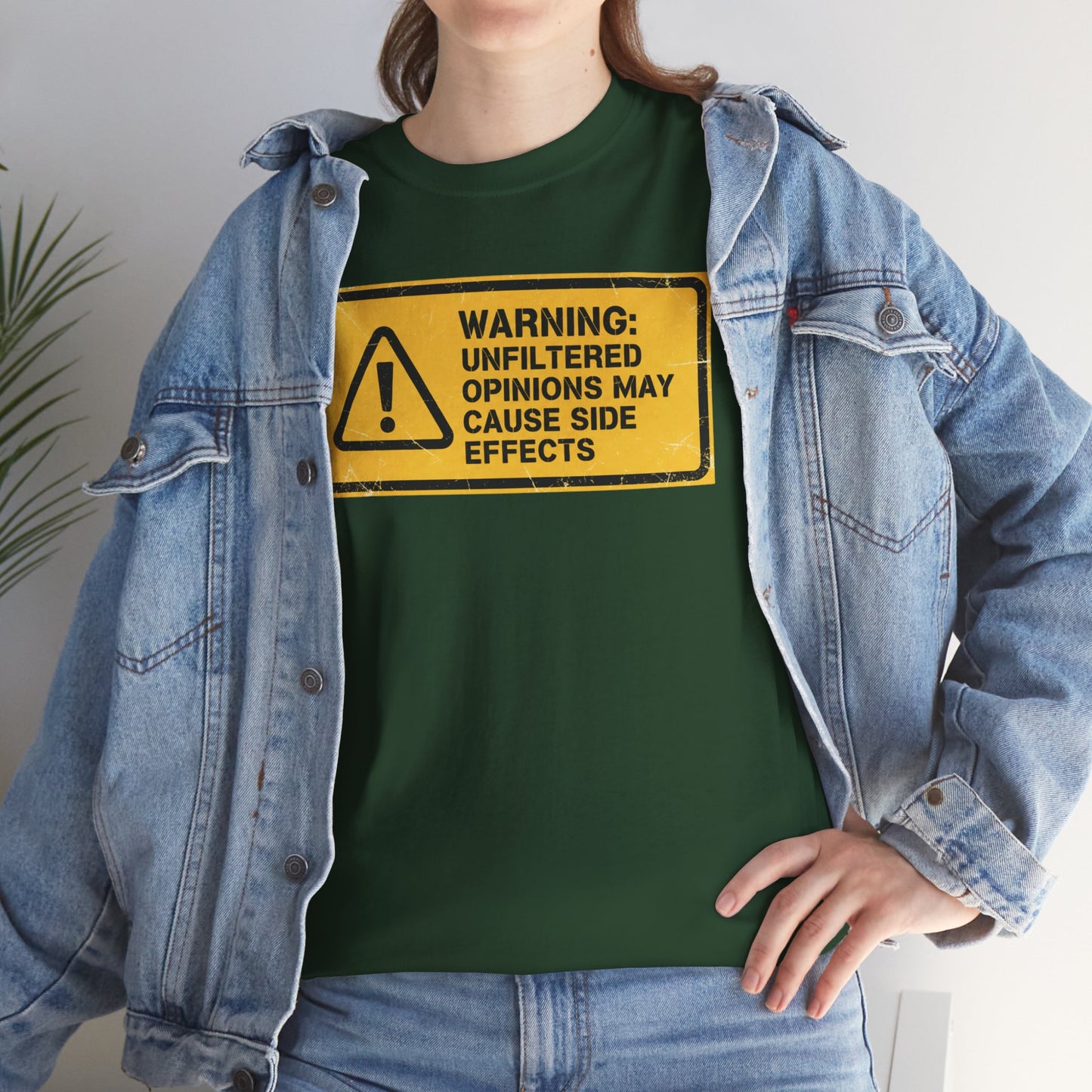 T-Shirt — "Warning: Unfiltered Opinions May Cause Side Effects" Graphic Tee