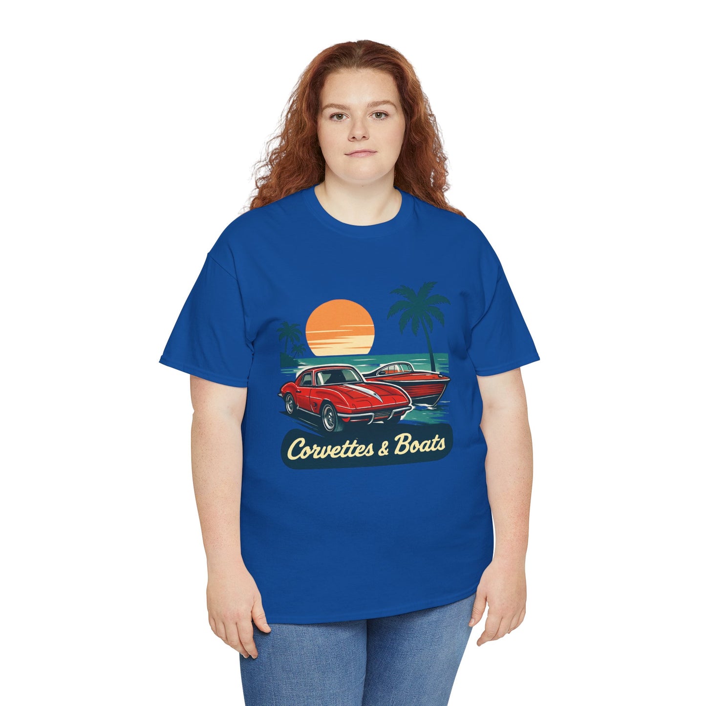 Corvettes & Boats Retro Sunset T‑Shirt