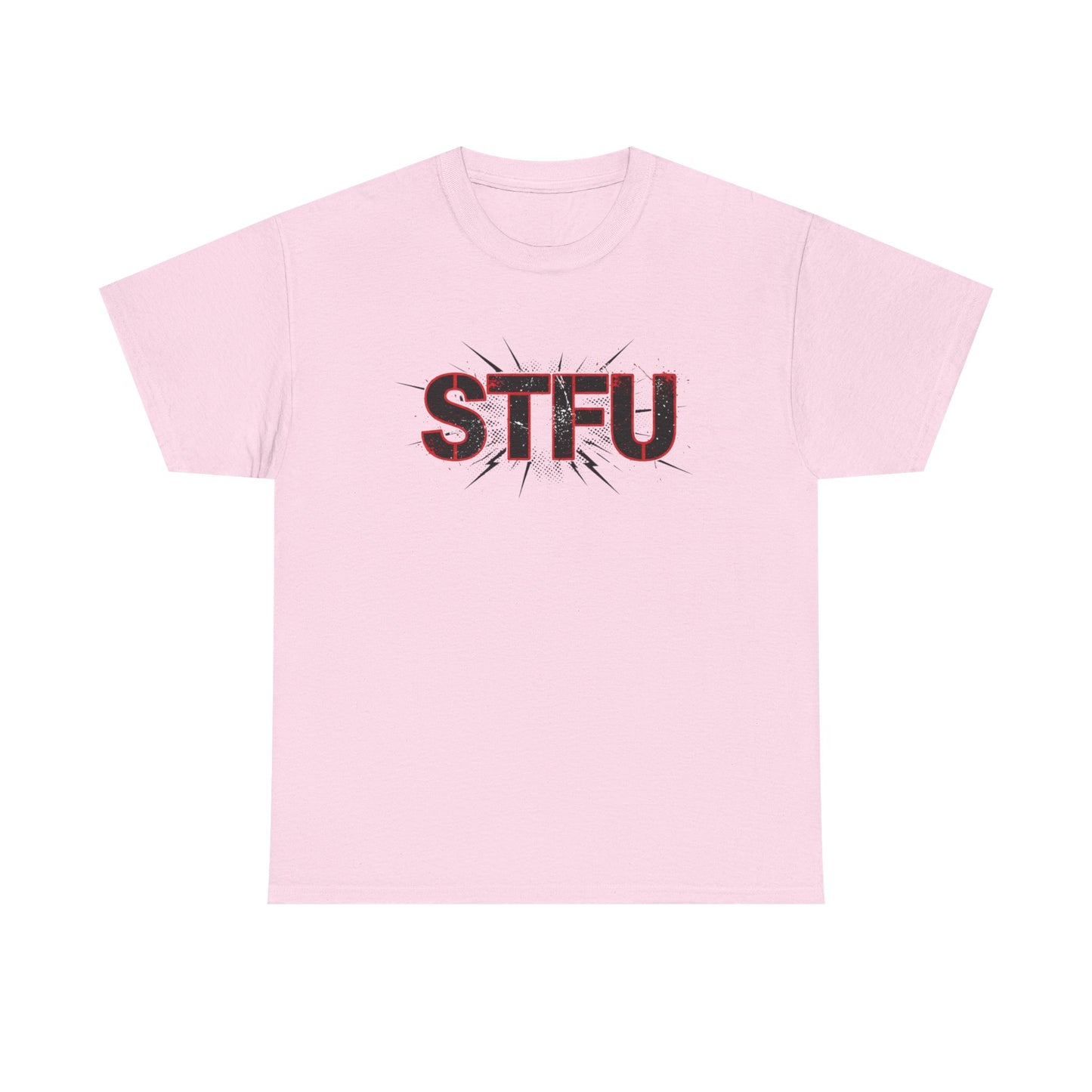 STFU Graphic Tee — Bold Distressed Text Shirt for Statement Style Printify