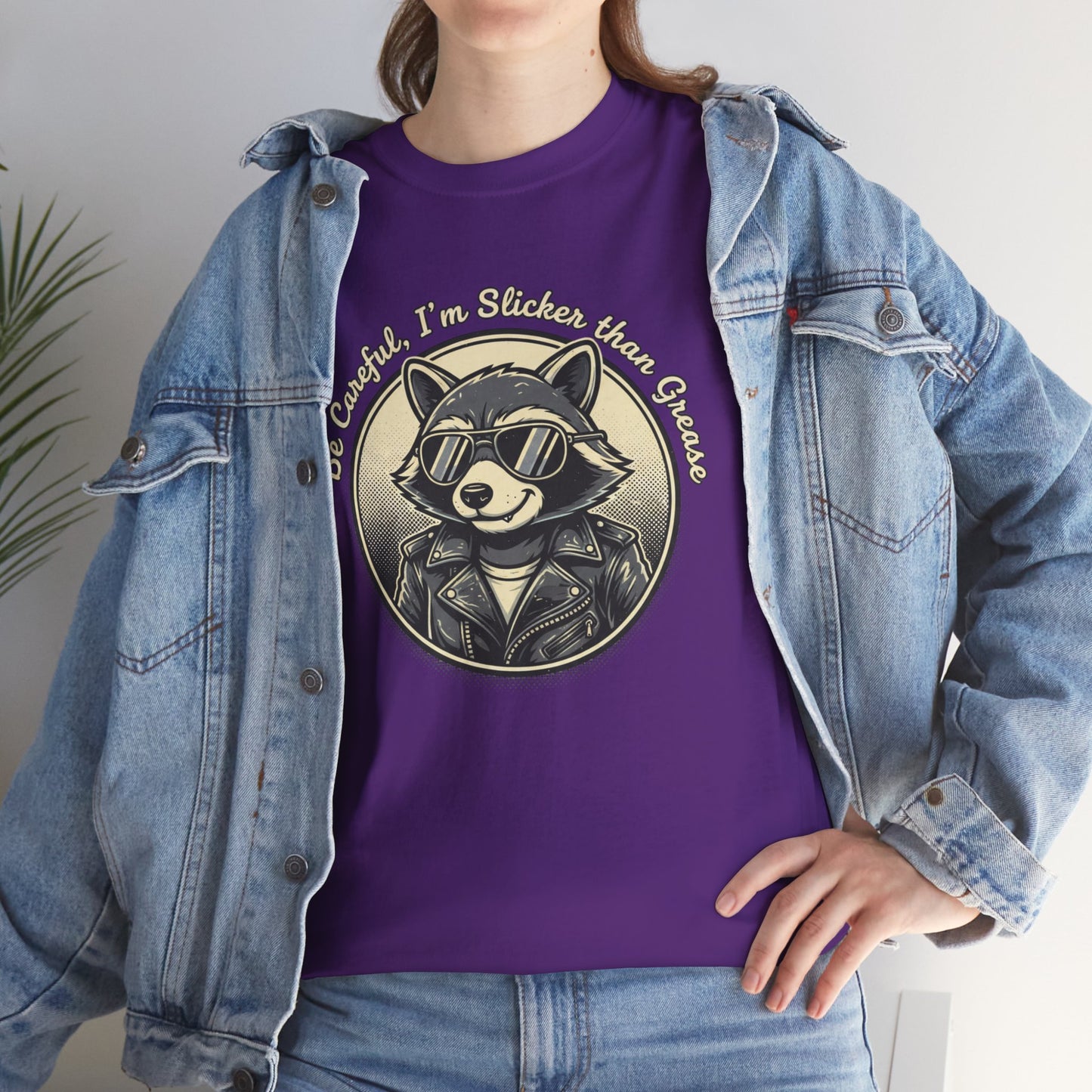 Raccoon Detective Graphic Tee — "Be Careful I’m Watching Your Snacks" Vintage Badge T-Shirt