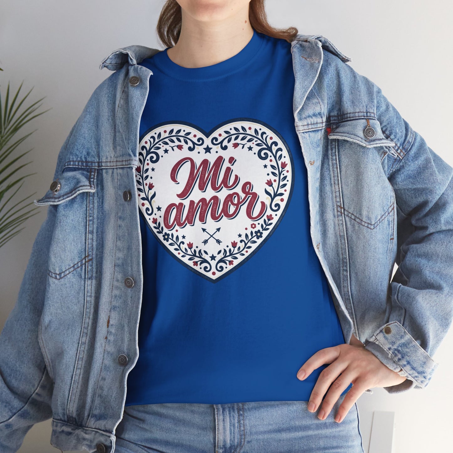 Mi Amor Heart T-Shirt — Romantic Floral Graphic Tee for Valentine’s Day
