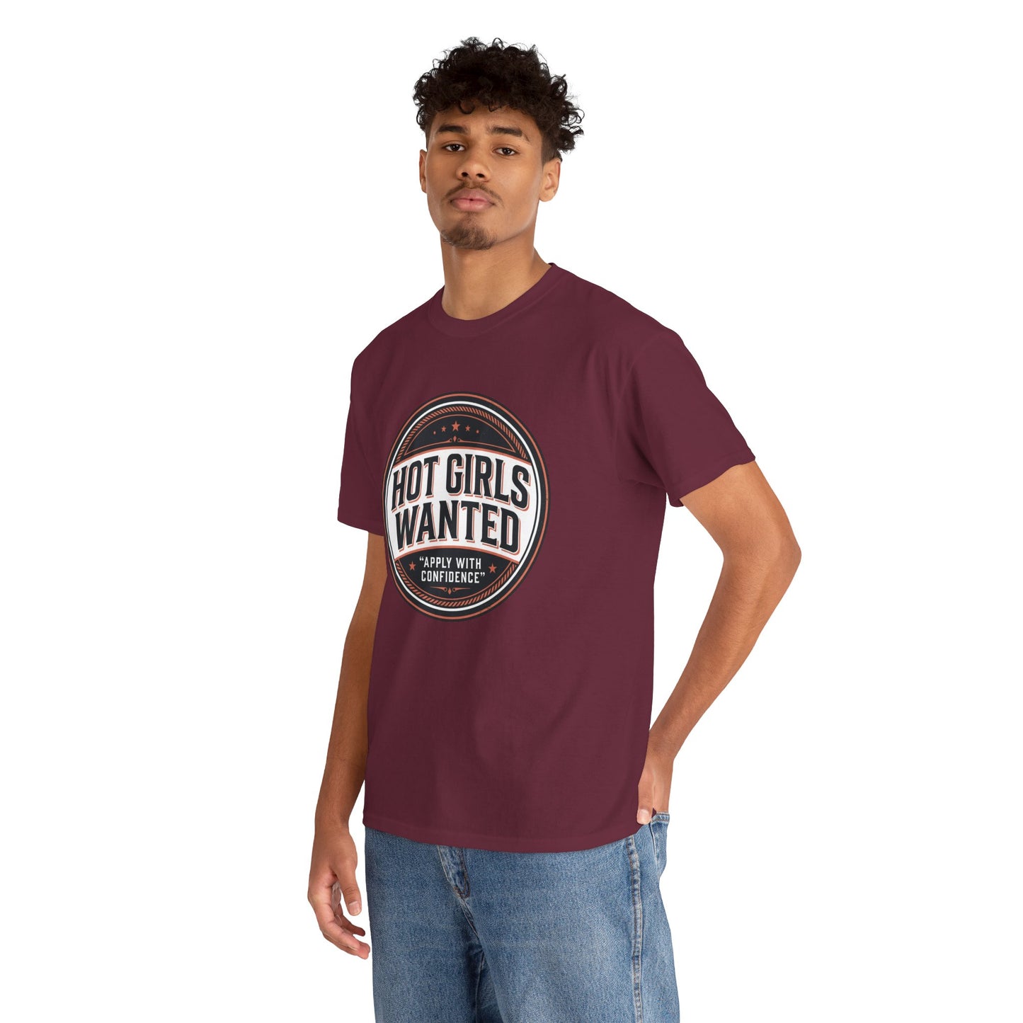T-Shirt — "Hot Girls Wanted" Retro Badge Tee