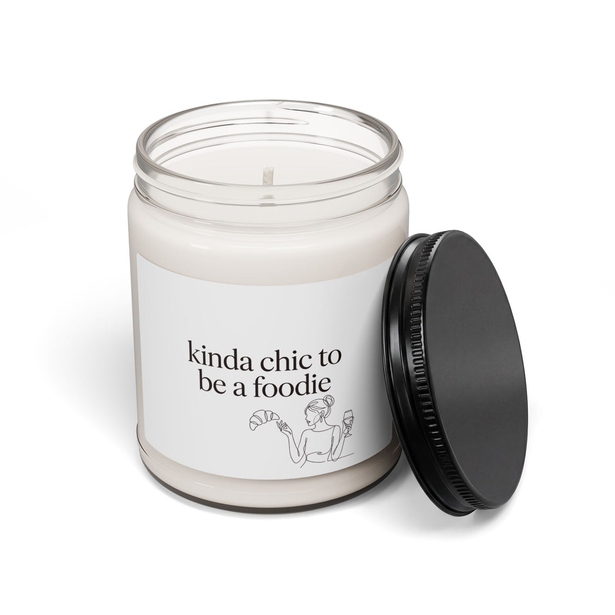 kinda chic to be a foodie Candle, Soy Jar | Minimalist Foodie Home Decor