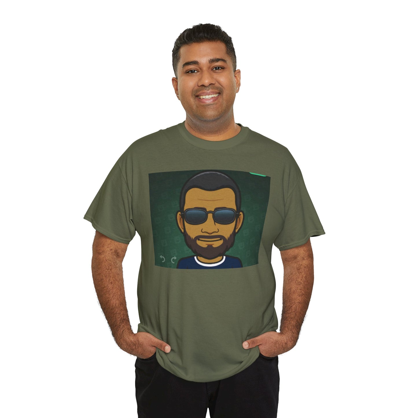 Bitmoji Portrait Tee — Cool Sunglasses Avatar Graphic T-Shirt Printify
