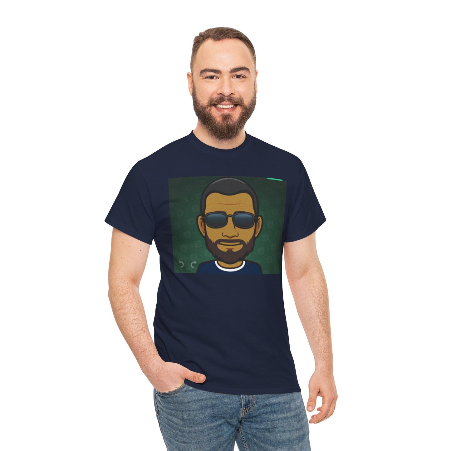 Bitmoji Portrait Tee — Cool Sunglasses Avatar Graphic T-Shirt Printify