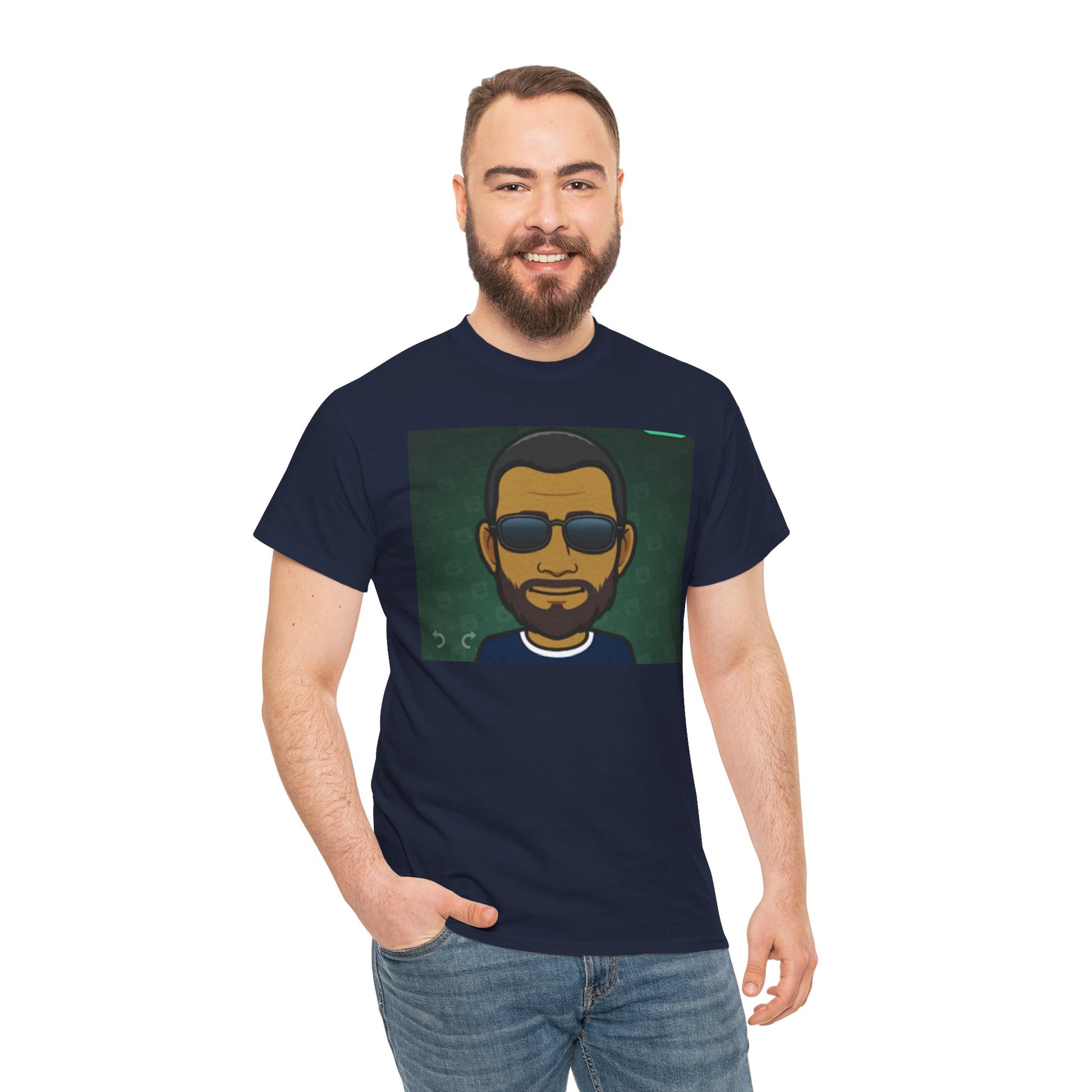 Bitmoji Portrait Tee — Cool Sunglasses Avatar Graphic T-Shirt Printify