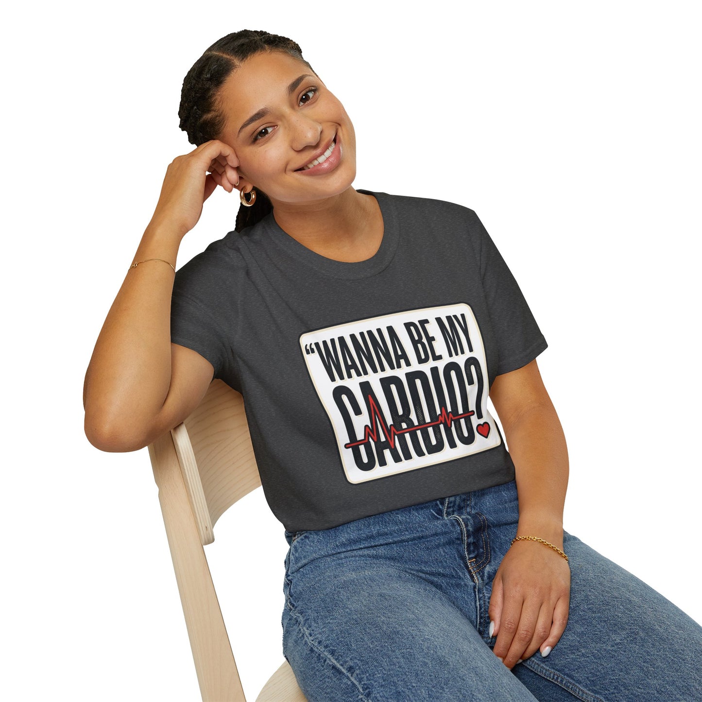 Wanna Be My Cardio? T-Shirt — Funny Fitness Graphic Tee for Gym Lovers
