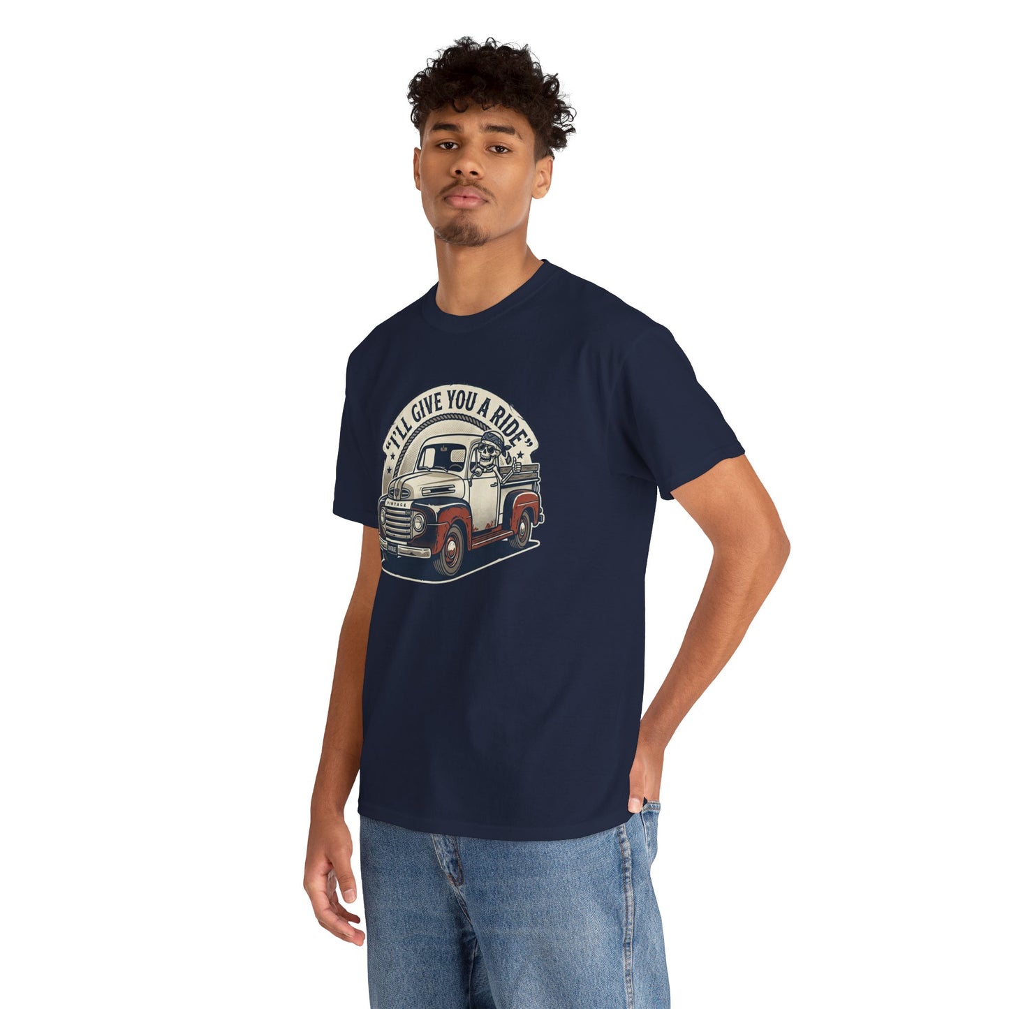 Vintage Pickup Truck T-Shirt — “I’ll Give You a Ride” Classic Retro Tee Printify