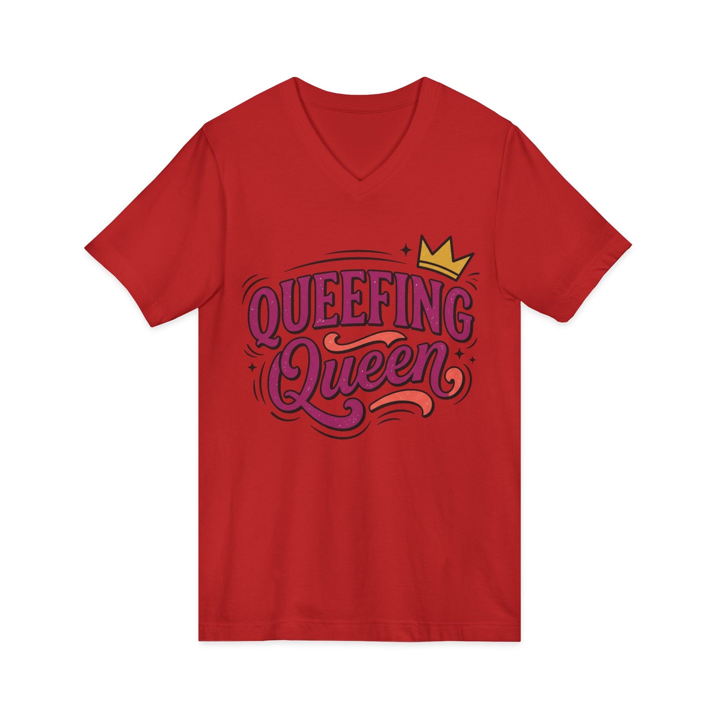 Queefing Queen V-Neck Tee Printify