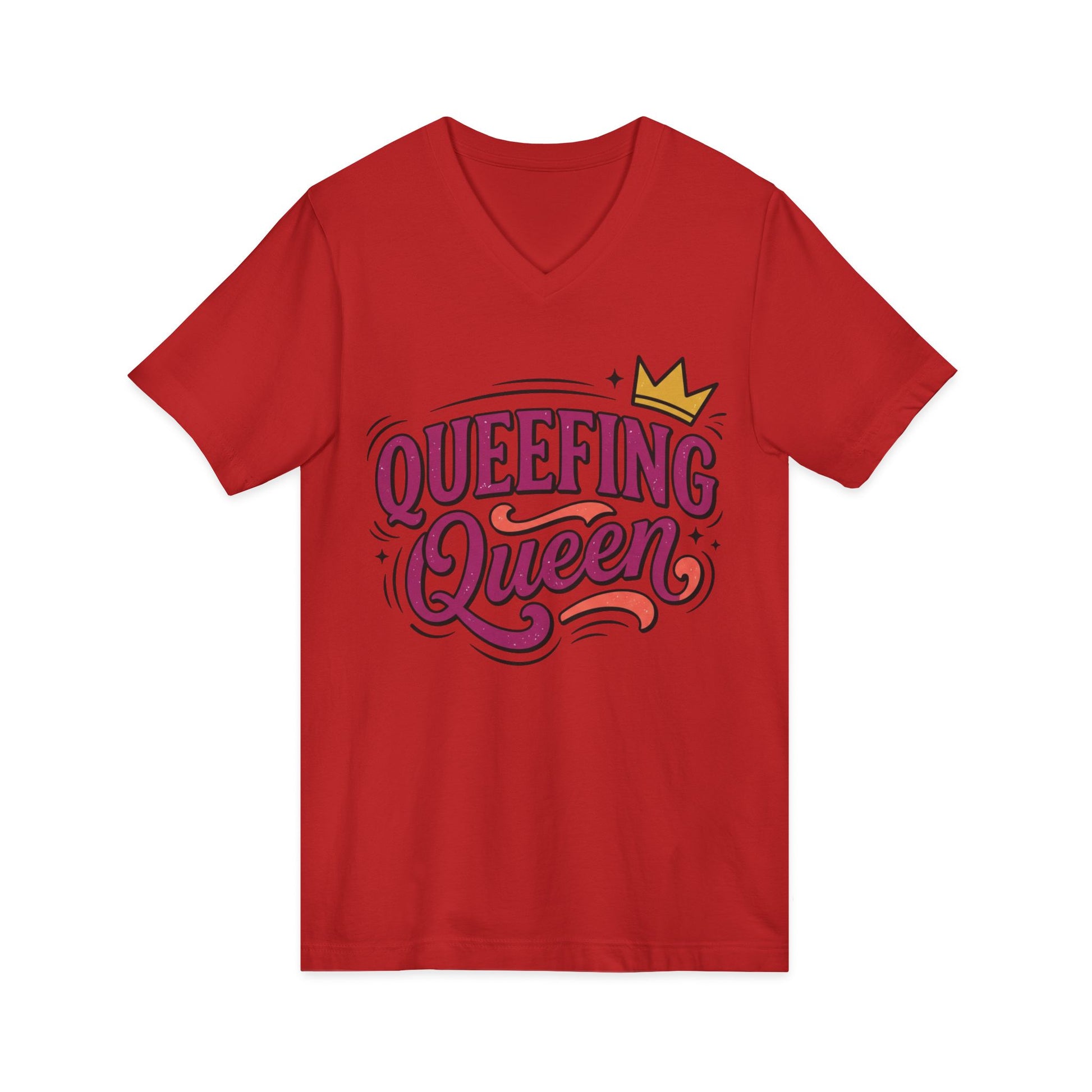 Queefing Queen V-Neck Tee Printify