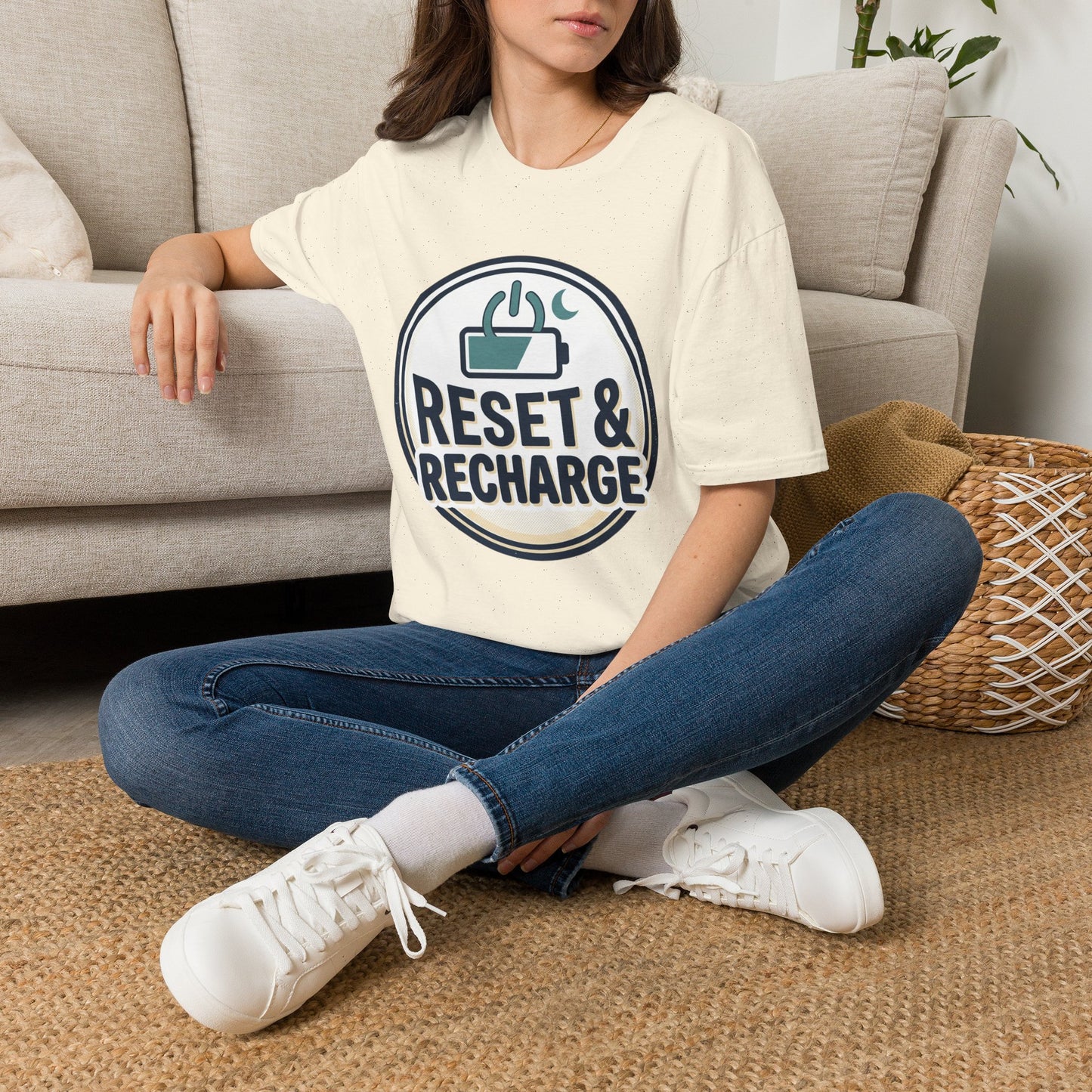 Reset & Recharge T-Shirt — Self-Care Relaxation Graphic Tee