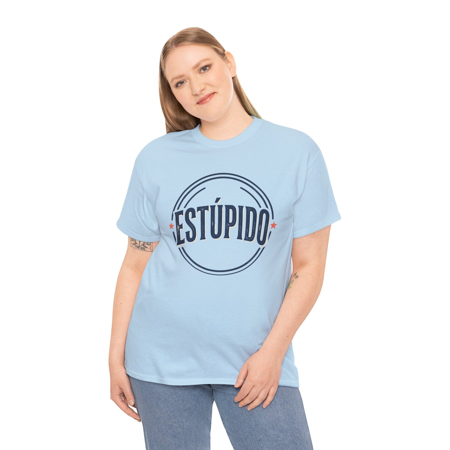 ESTÚPIDO Circle Logo Graphic Tee (Spanish Funny Statement)