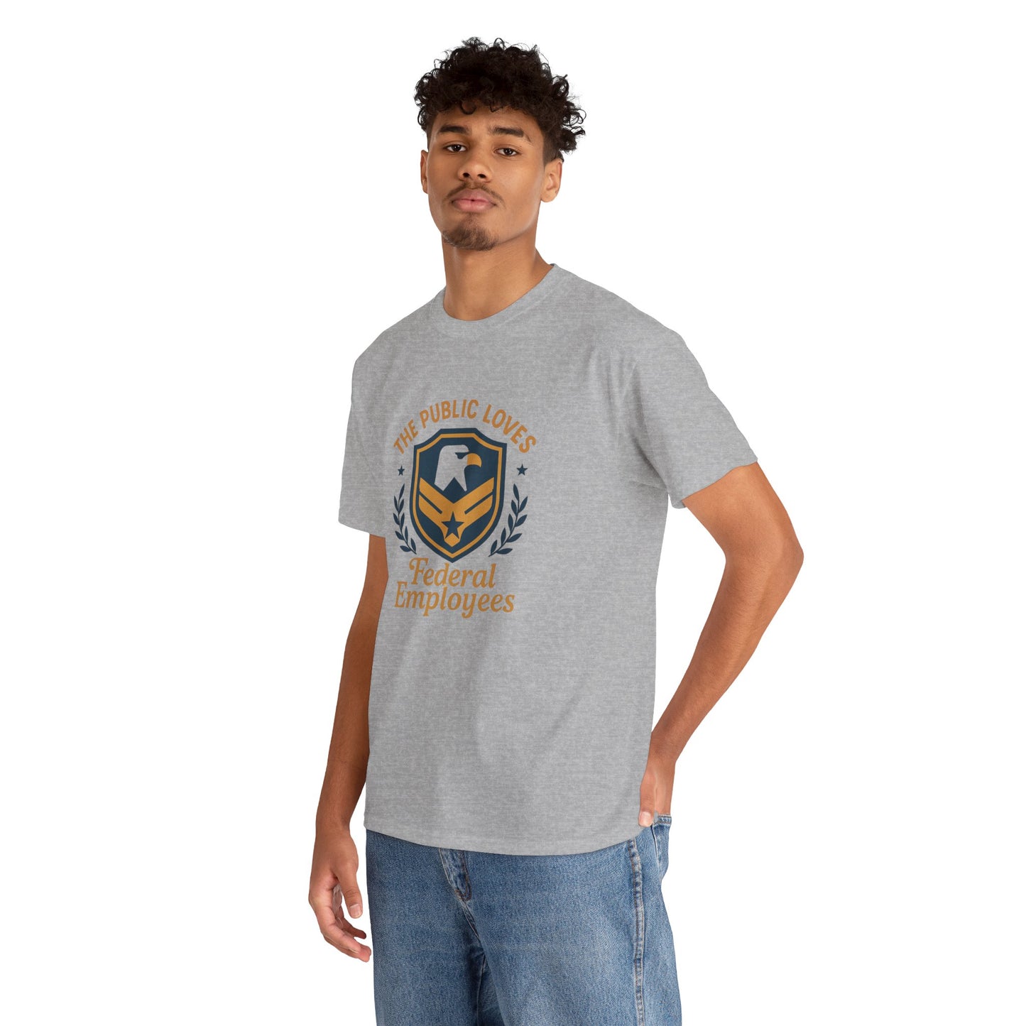 Federal Employees Tee – “The Public Loves Federal Employees” Patriotic Badge Shirt