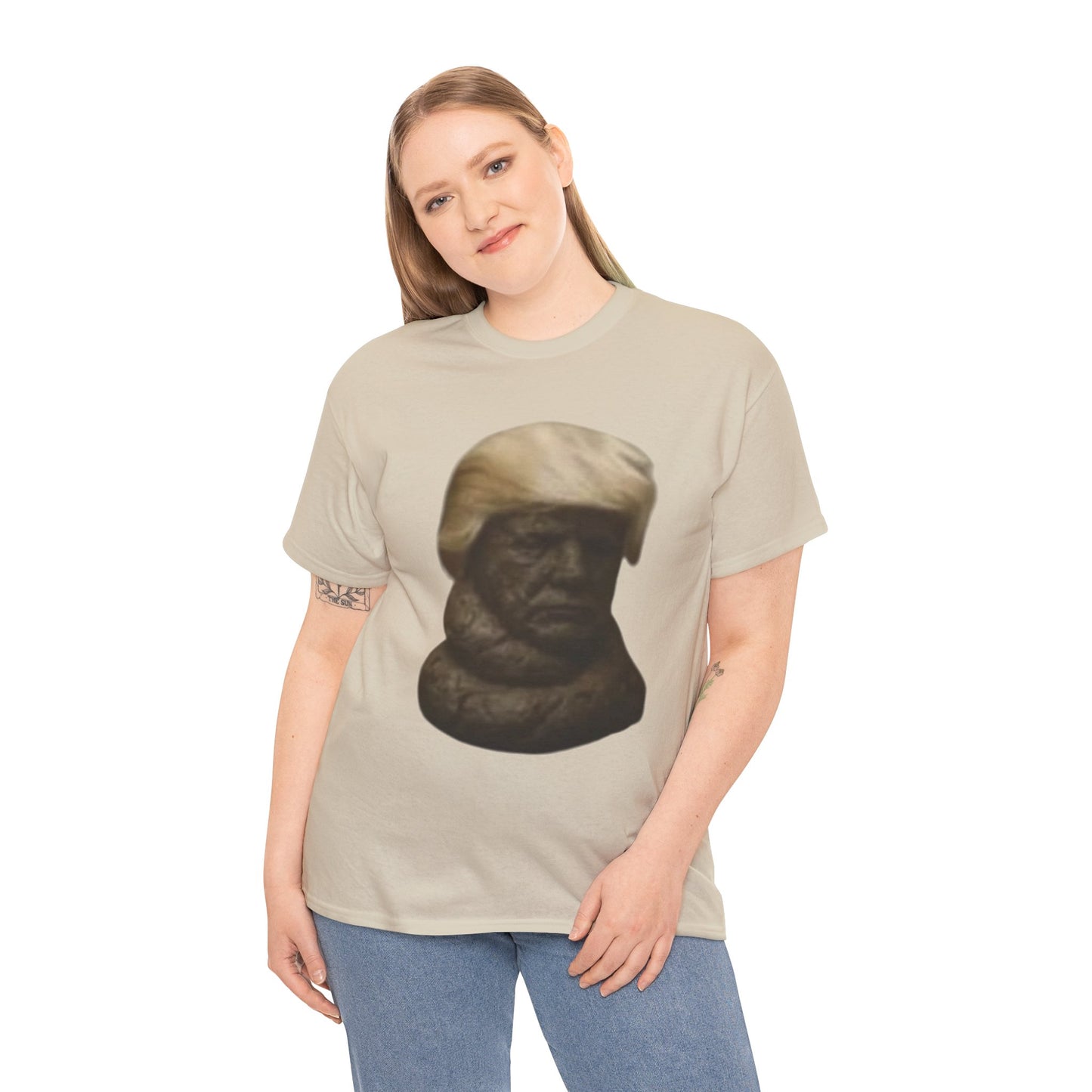 Graphic Tee — Bronze Bust Illustration T‑Shirt