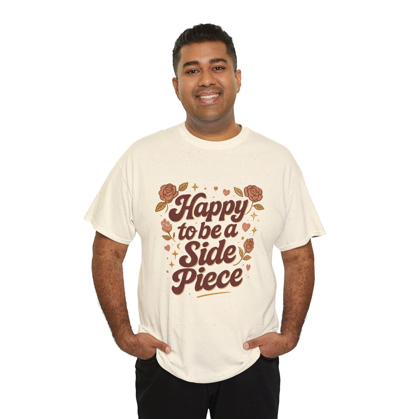 Happy to Be a Side Piece Tee — Retro Floral Statement T-Shirt