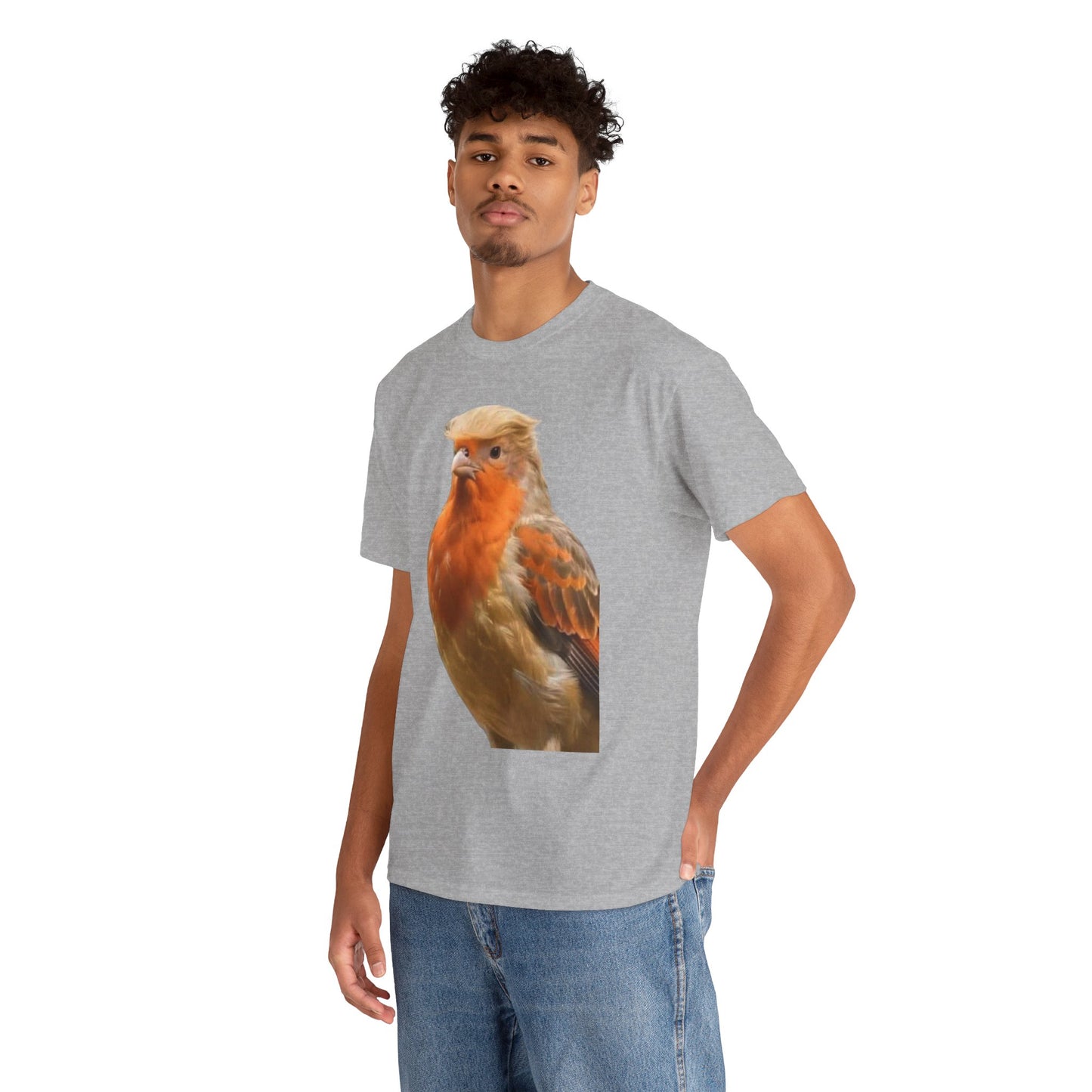 Robin Illustration T-Shirt — Cute Red-Breast Bird Graphic Tee