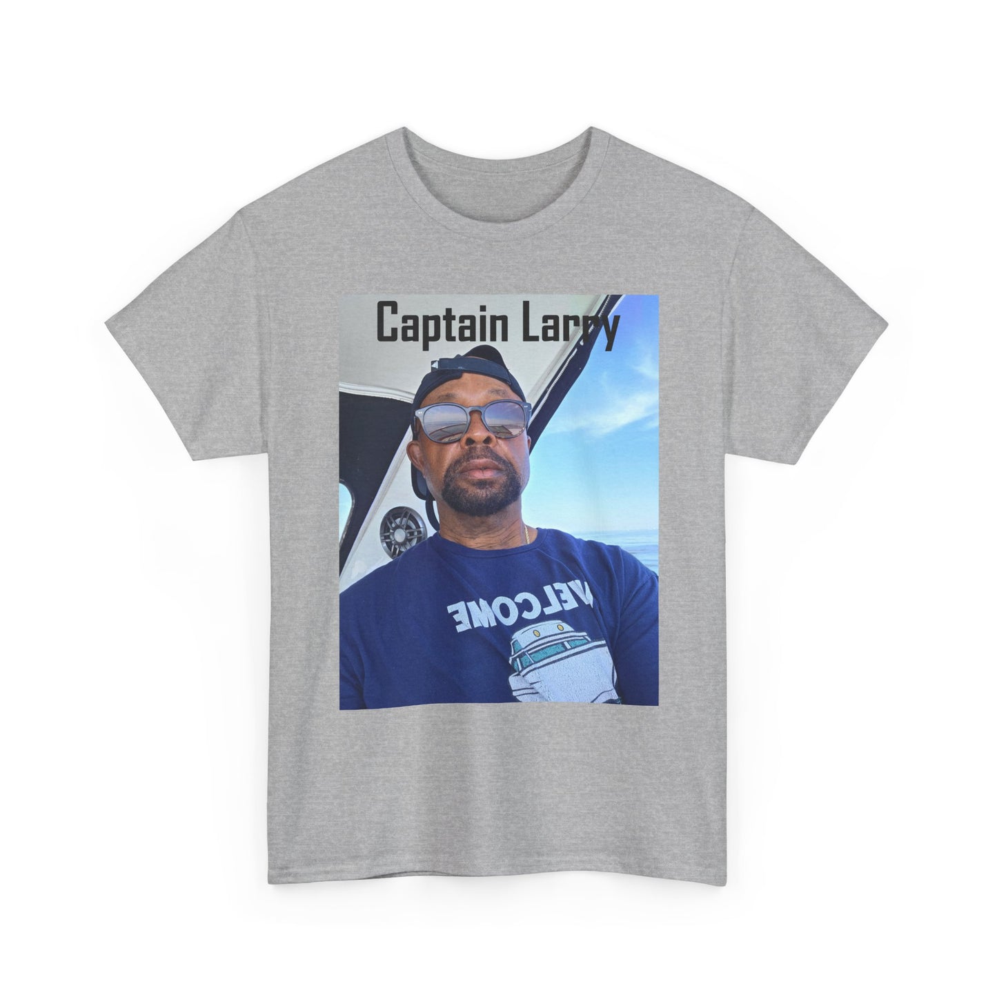 Custom Photo Print T-Shirt — Personalized Selfie Tee ("Welcome" Coffee Graphic) Printify