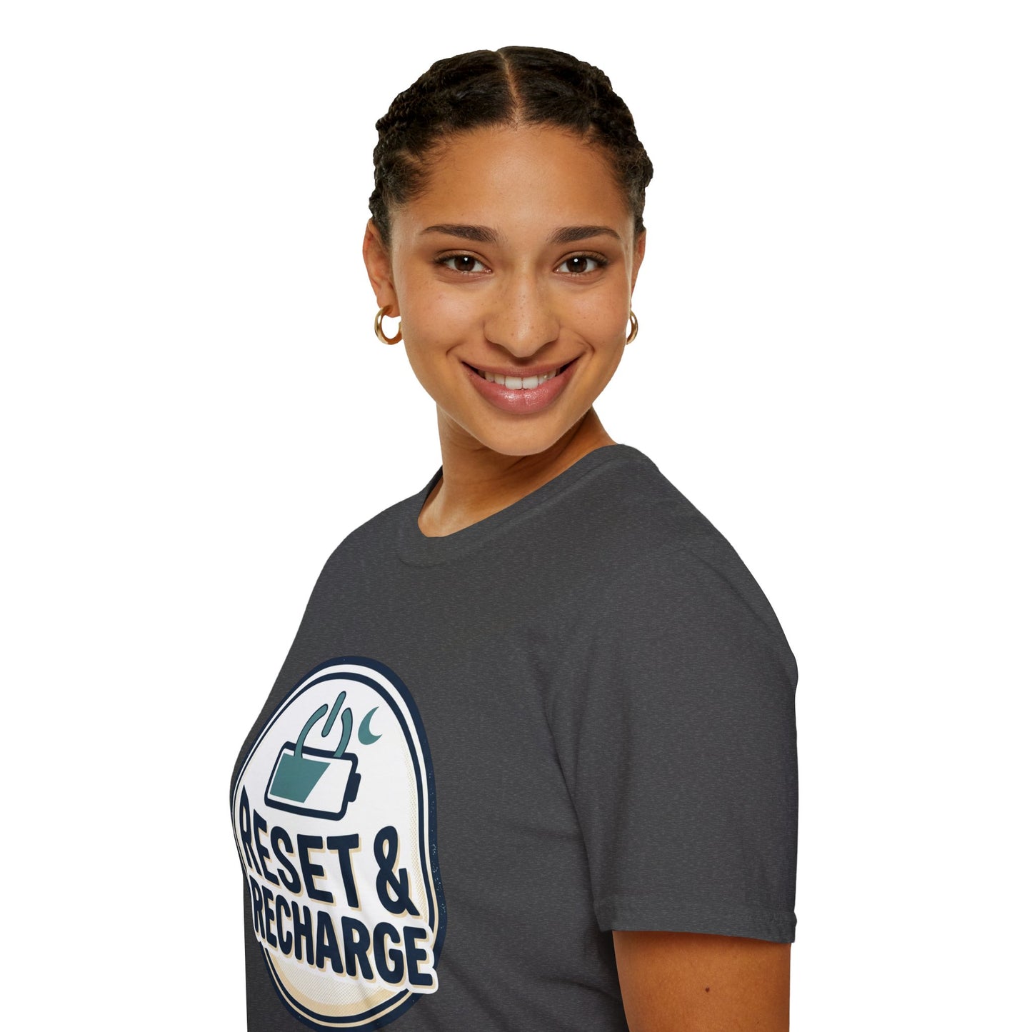 Reset & Recharge T-Shirt — Self-Care Relaxation Graphic Tee